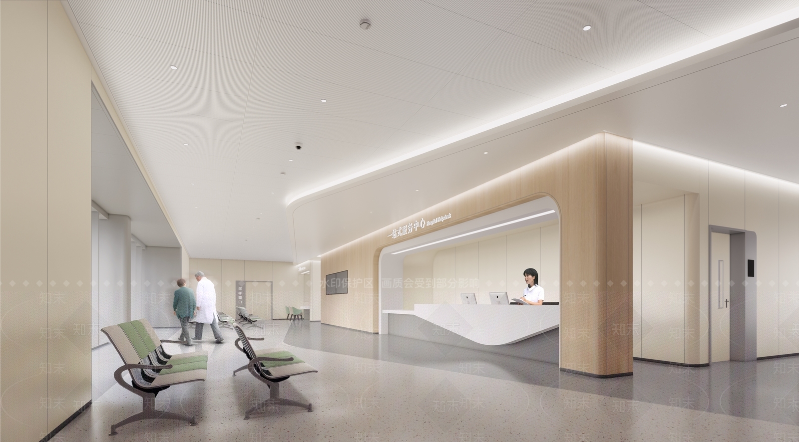 现代轻奢医院候诊区SU模型下载【ID:1160326860】