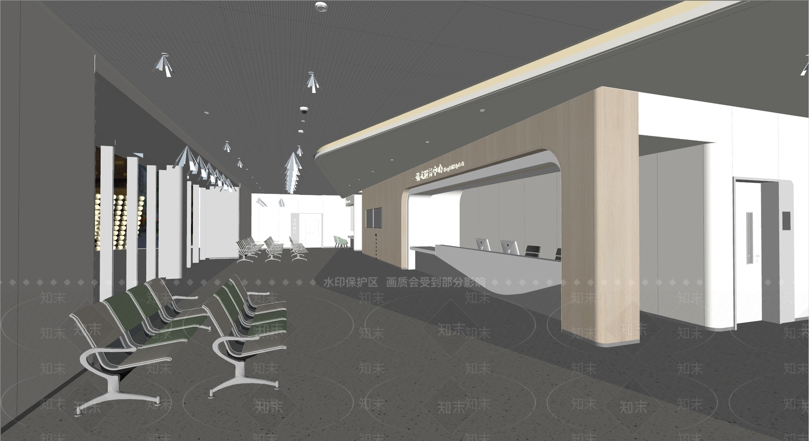 现代轻奢医院候诊区SU模型下载【ID:1160326860】