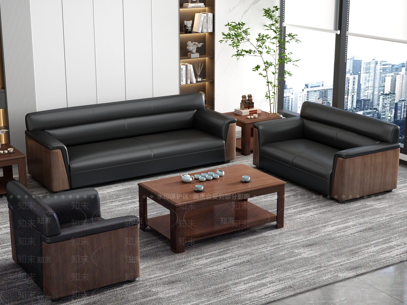 现代沙发茶几组合3D模型下载【ID:1160330210】
