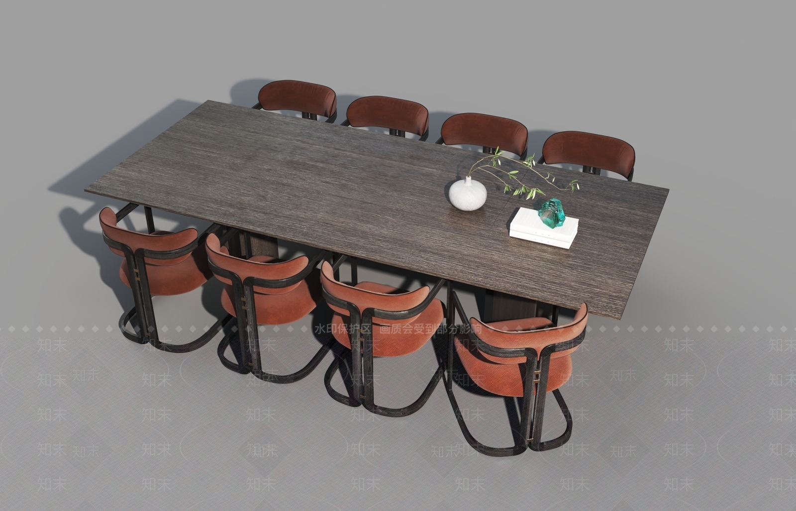 现代餐桌椅组合3D模型下载【ID:1160336104】