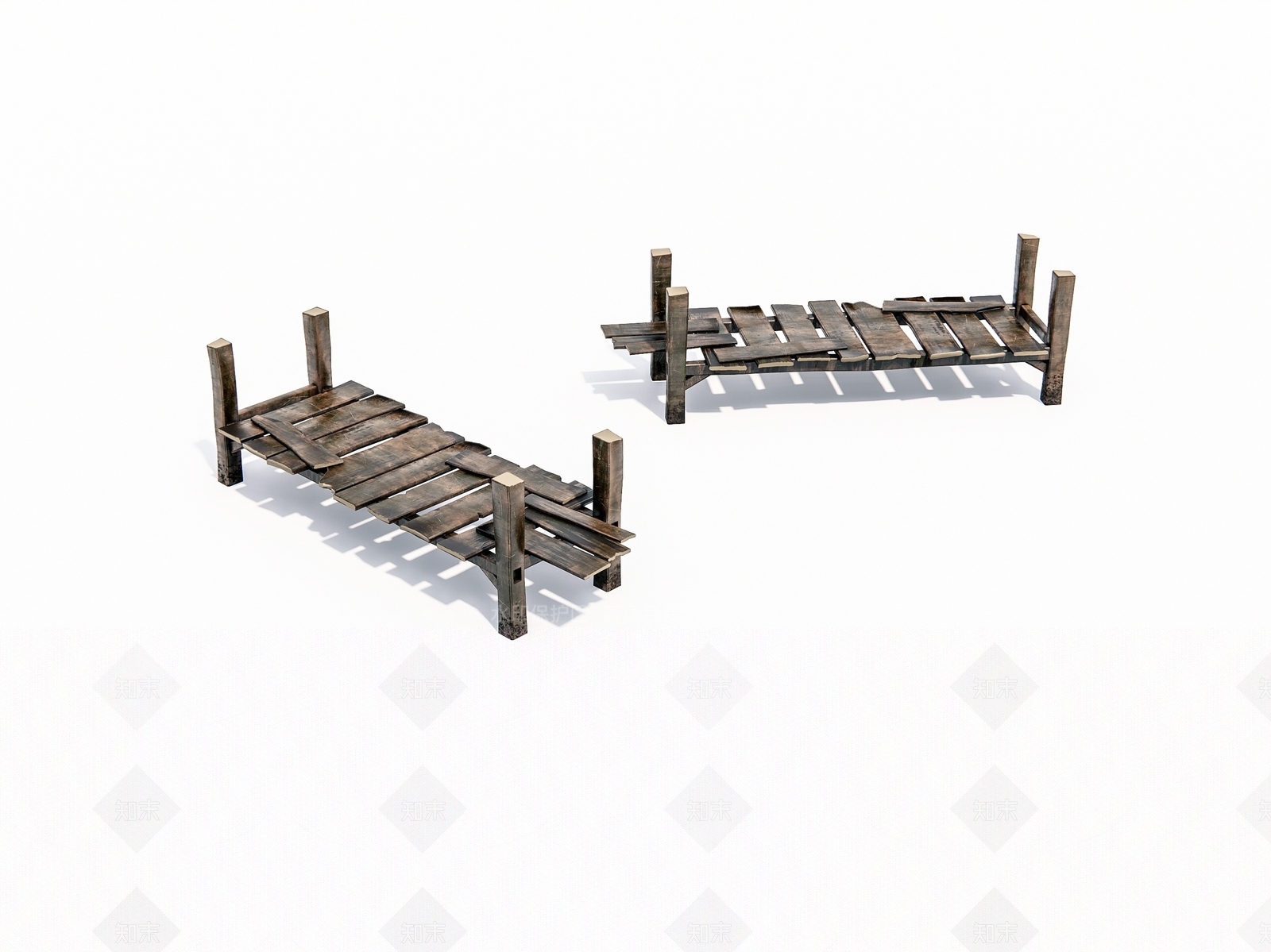 老旧简易木桥3D模型下载【ID:1160336224】