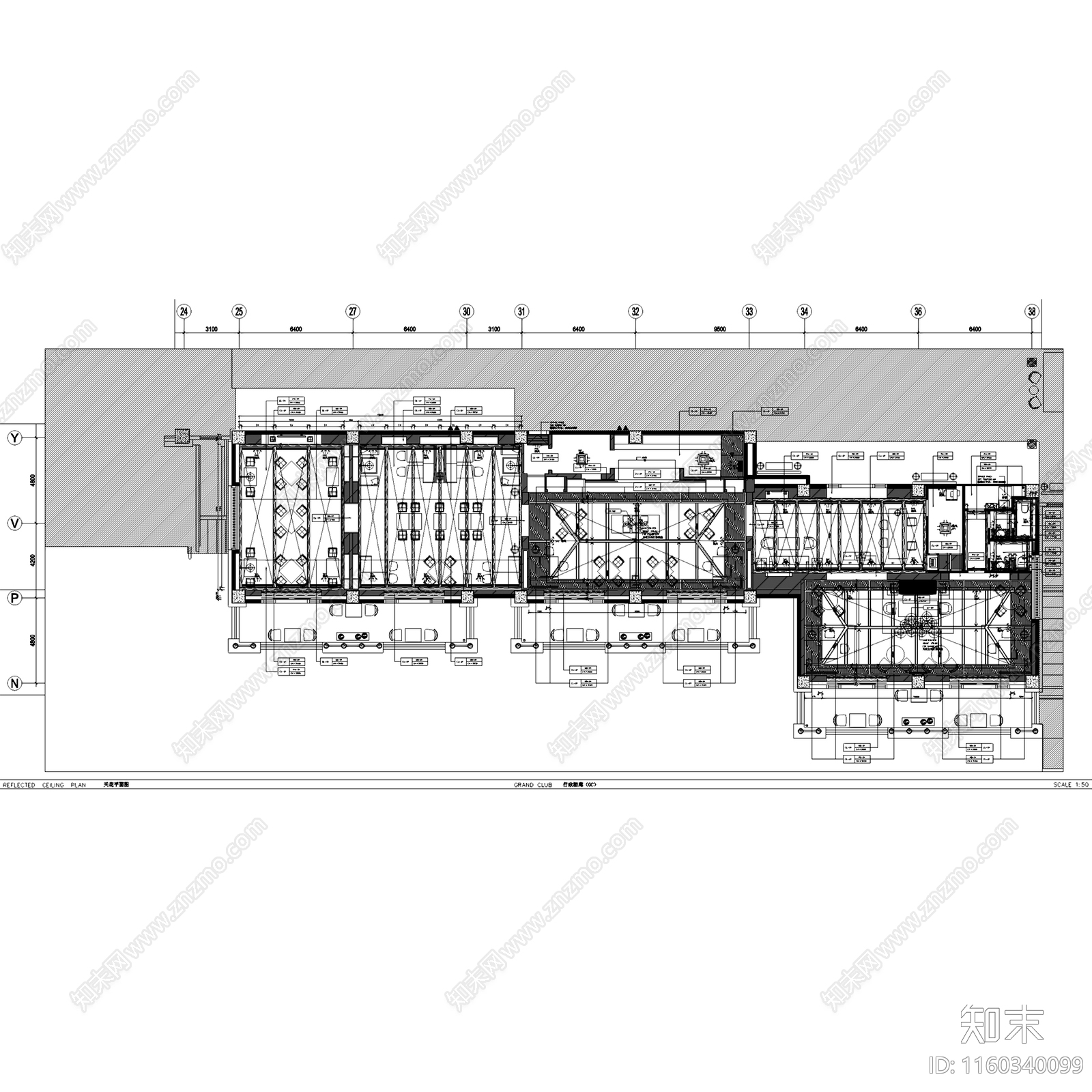 中式丽江君悦城市酒店行政酒廊室内工装cad施工图下载【ID:1160340099】