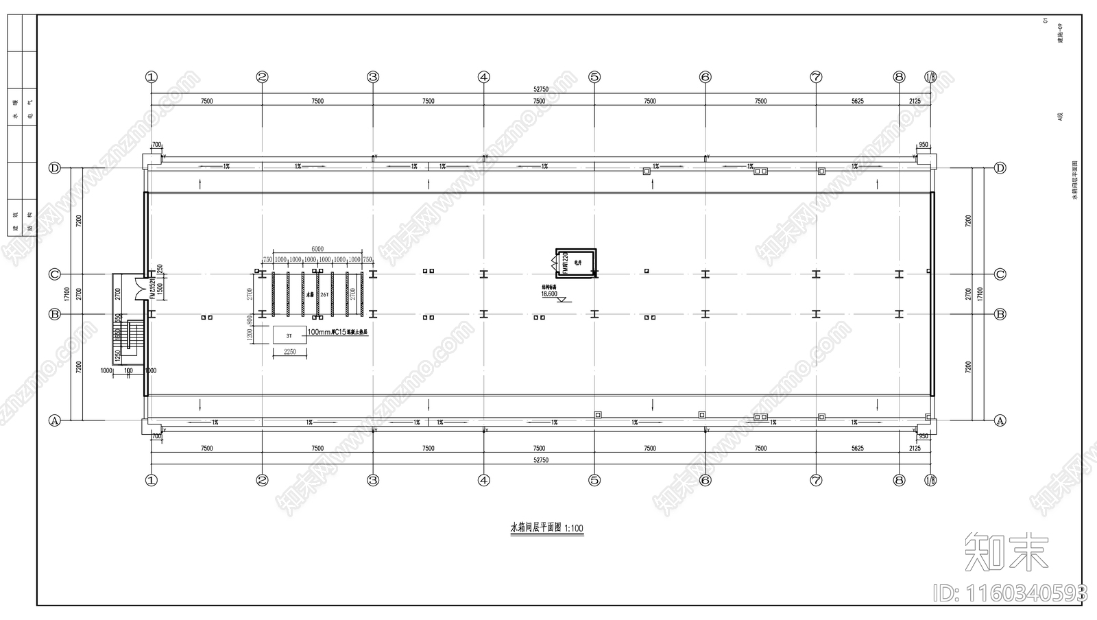 某训练中心宿舍建cad施工图下载【ID:1160340593】