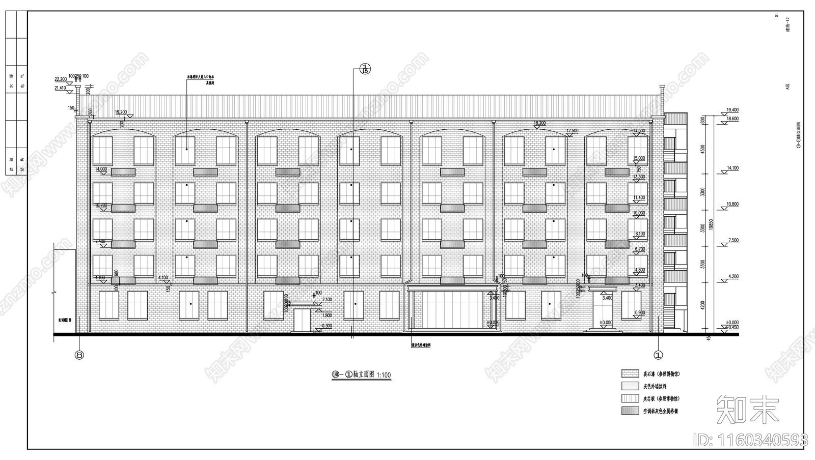 某训练中心宿舍建cad施工图下载【ID:1160340593】