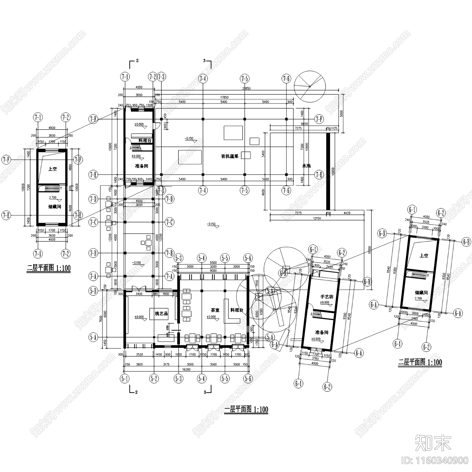 新中式民宿茶室工坊商业建筑CAcad施工图下载【ID:1160340900】