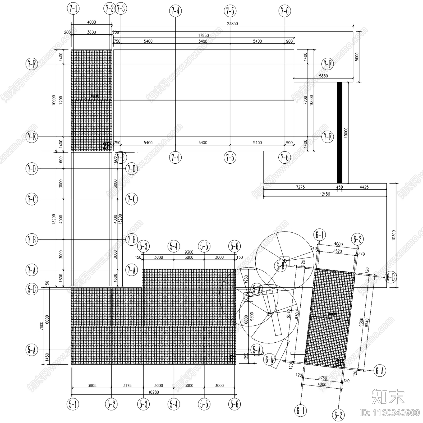 新中式民宿茶室工坊商业建筑CAcad施工图下载【ID:1160340900】