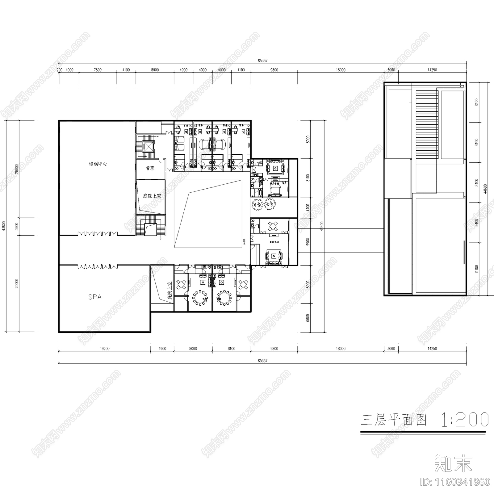 新中式会所建筑CAcad施工图下载【ID:1160341860】