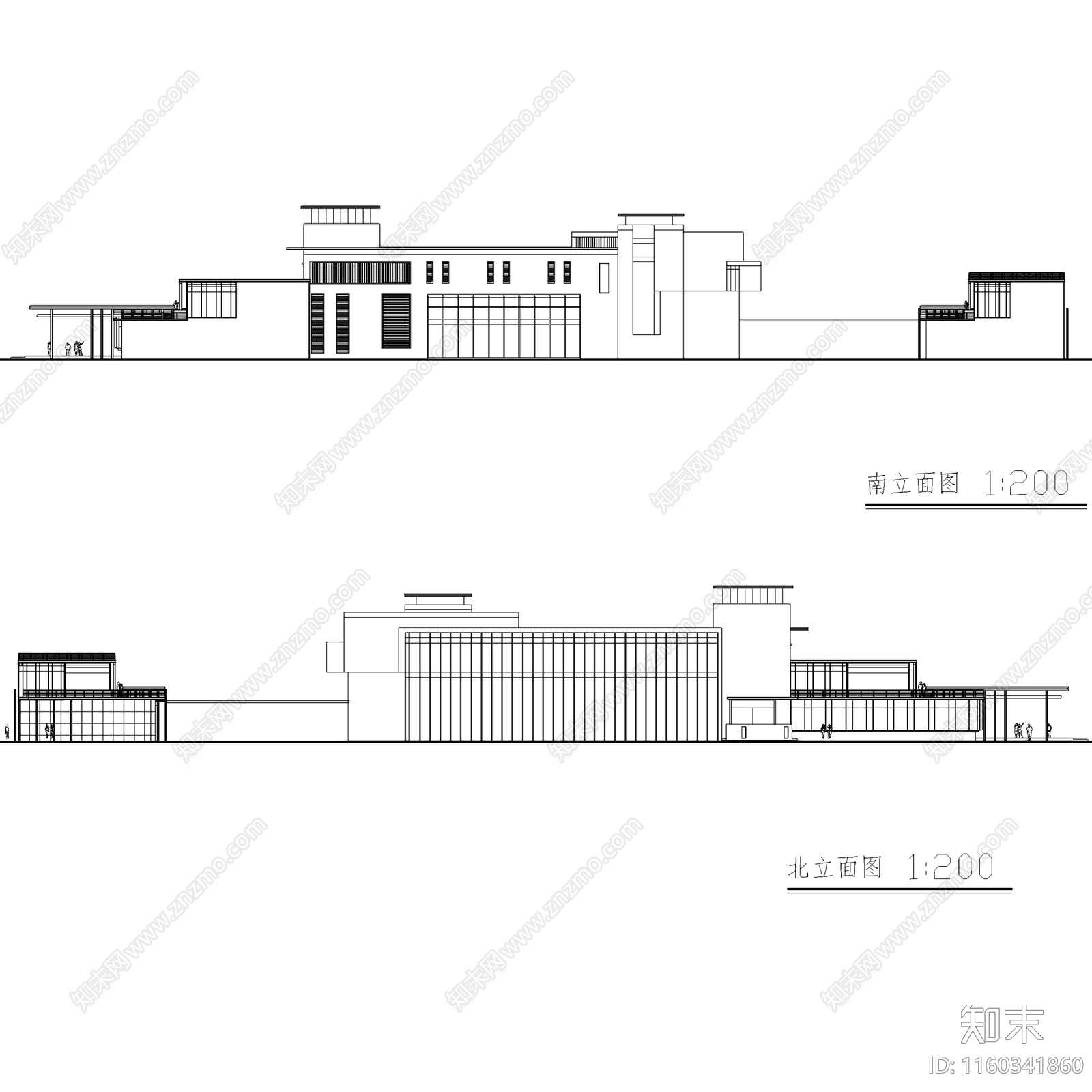 新中式会所建筑CAcad施工图下载【ID:1160341860】