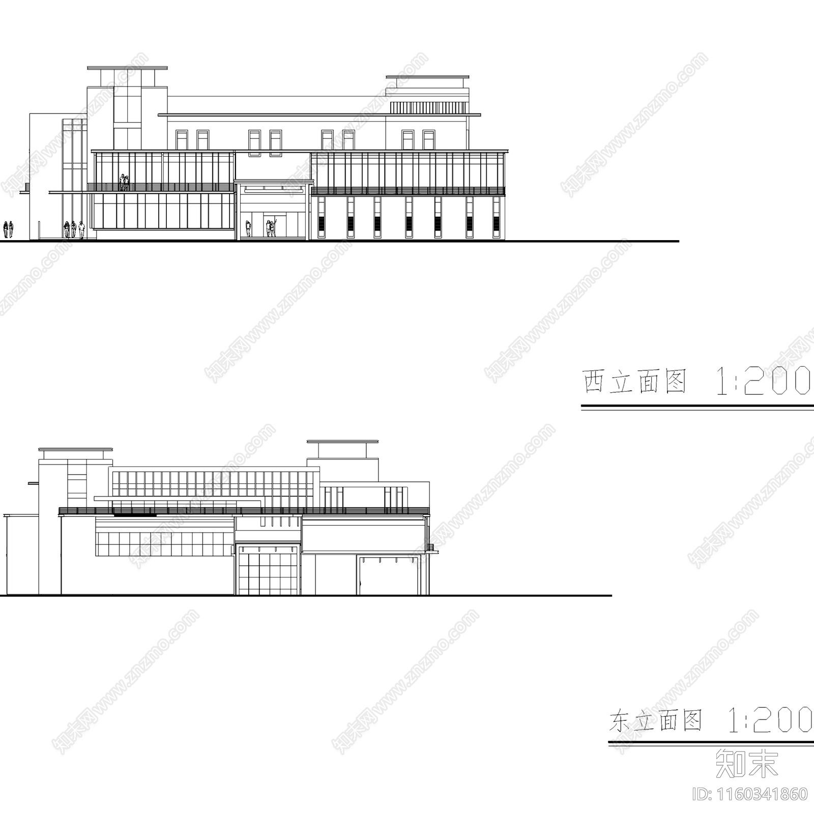 新中式会所建筑CAcad施工图下载【ID:1160341860】