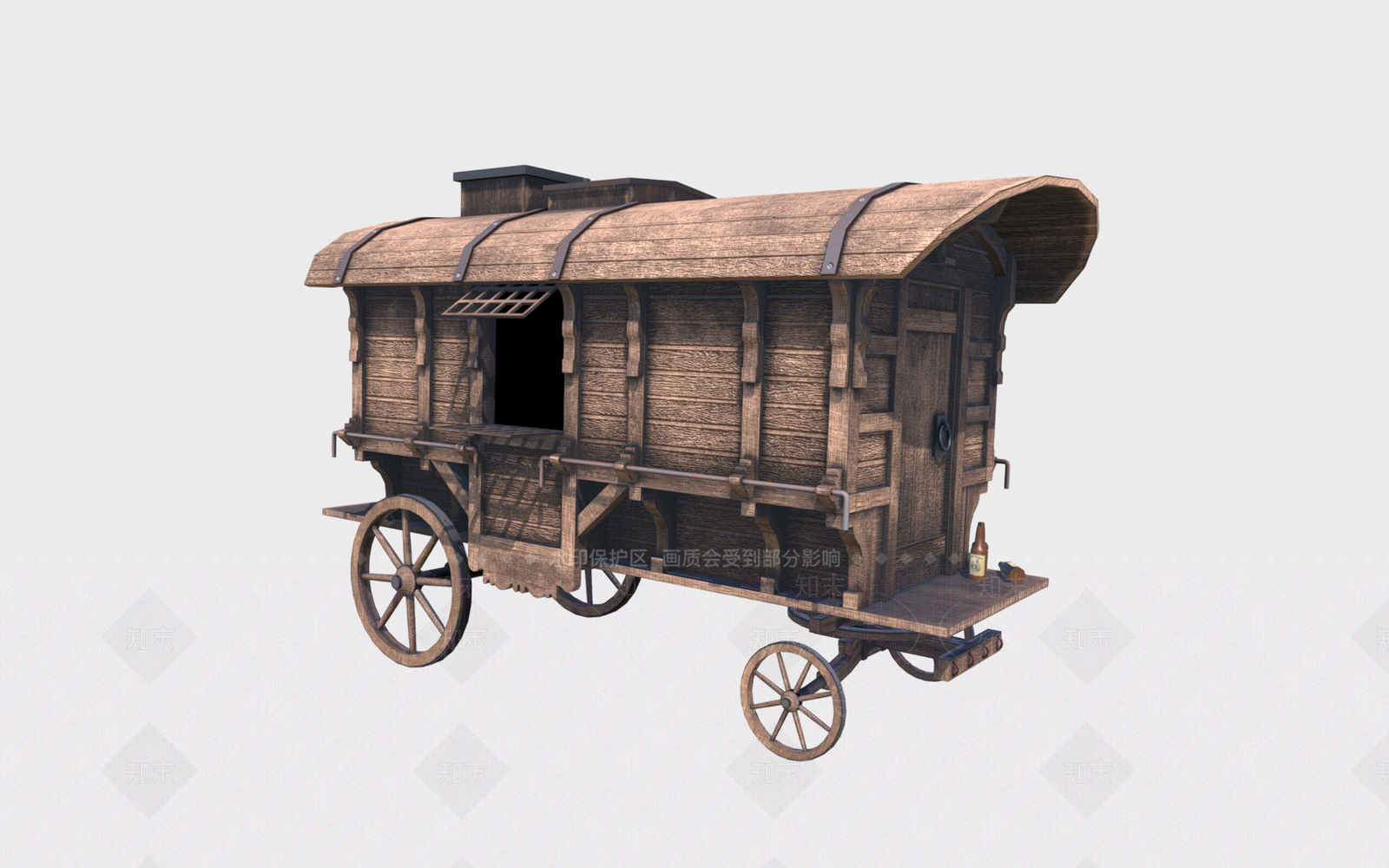 复古马车3D模型下载【ID:1160343390】