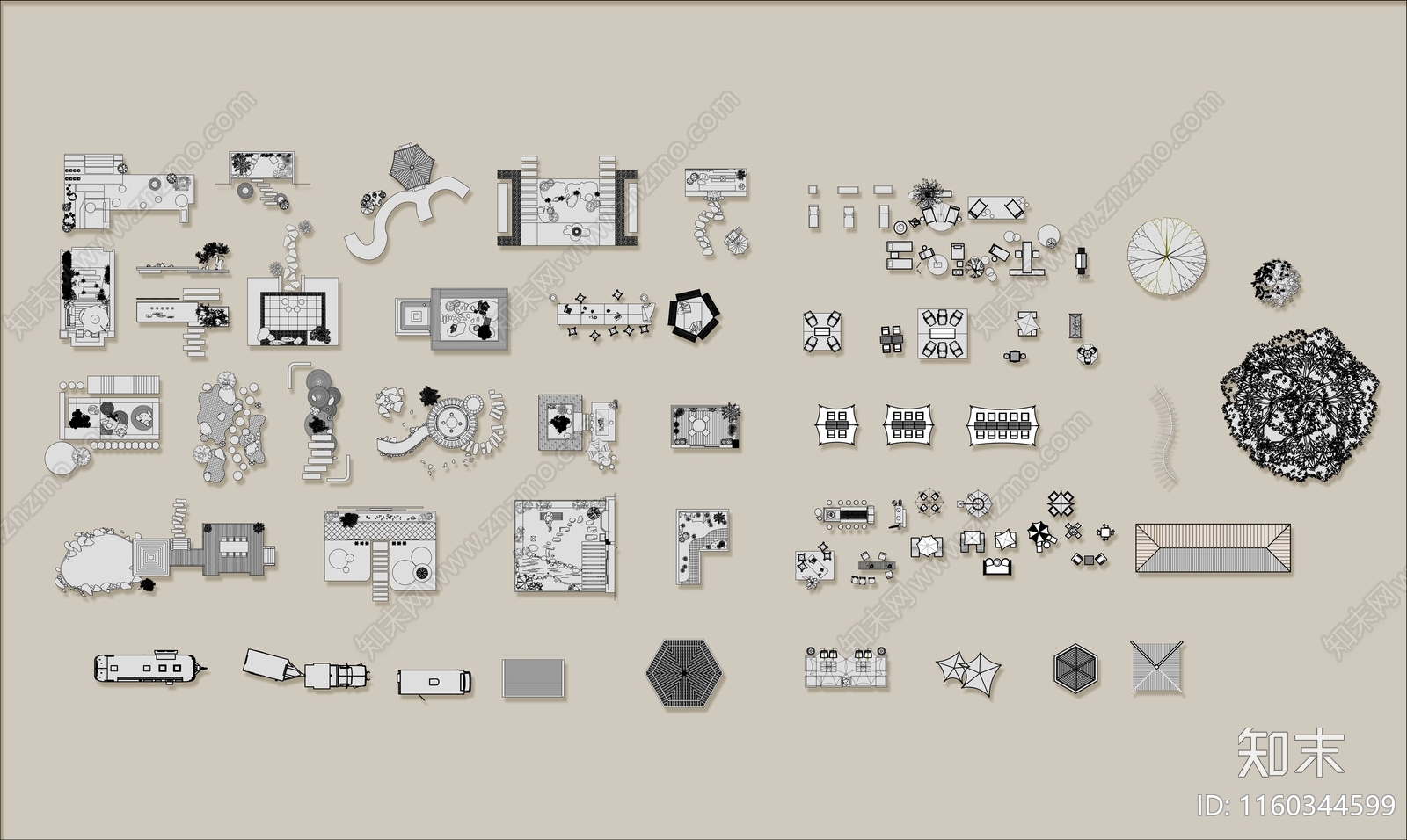 户外露营桌椅设施小景图库施工图下载【ID:1160344599】