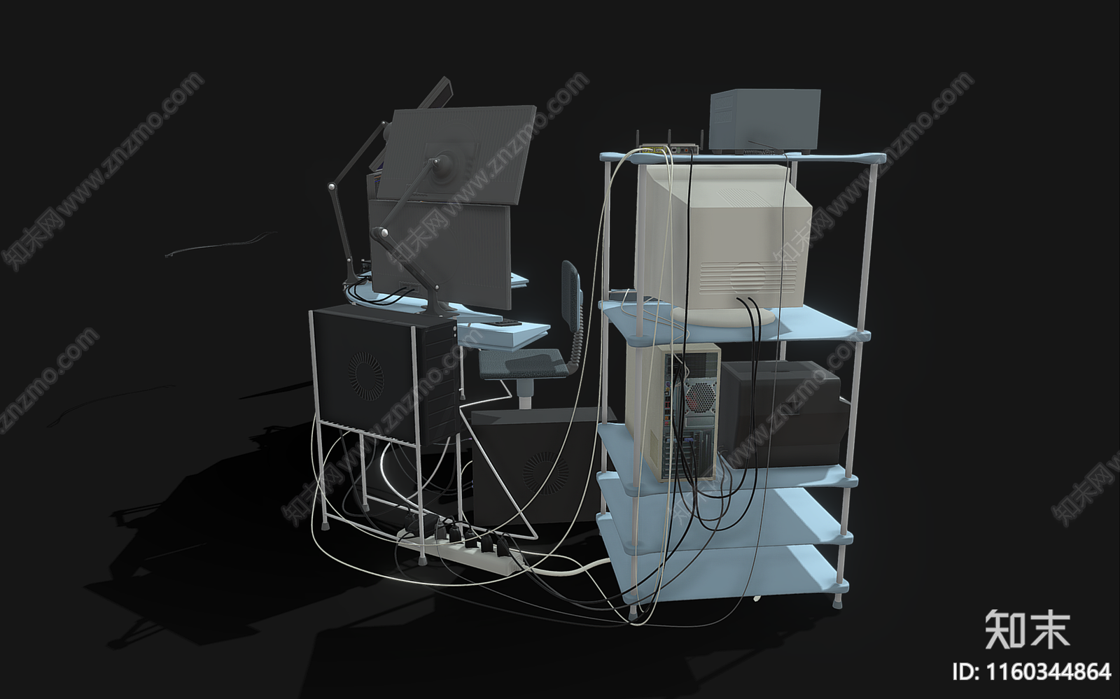 电脑工作站3D模型下载【ID:1160344864】