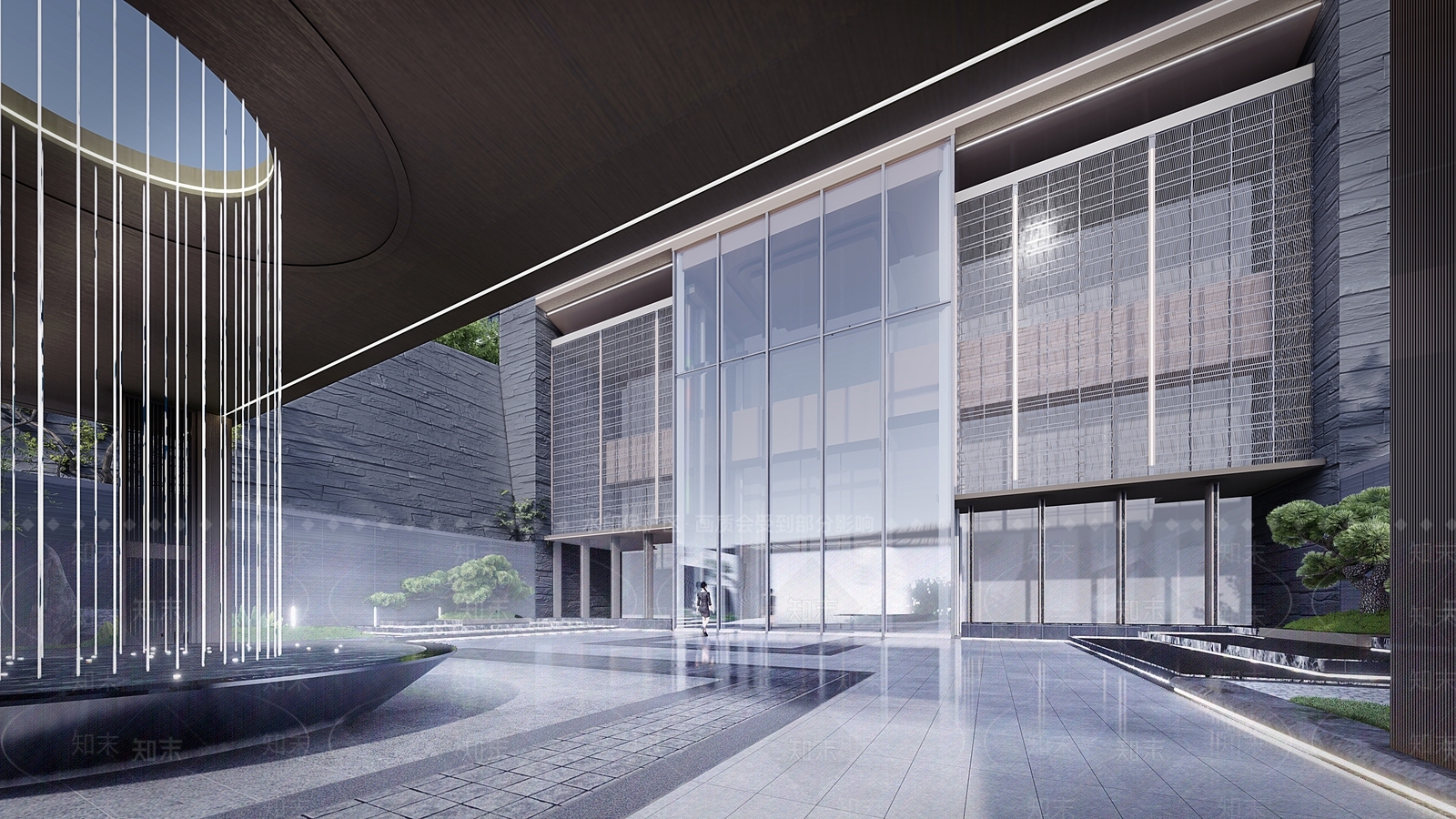 现代展示区景观SU模型下载【ID:1160353613】