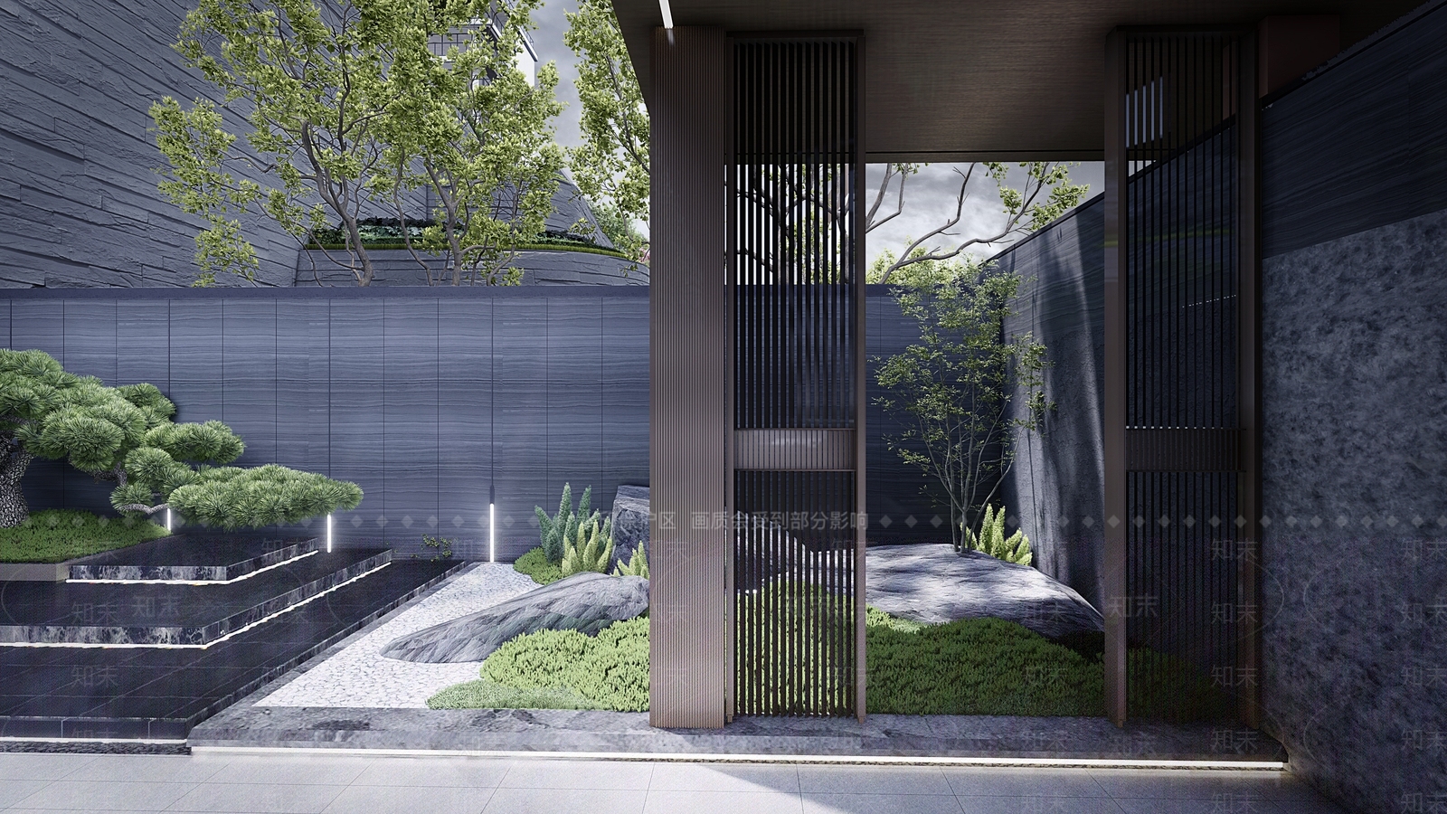现代展示区景观SU模型下载【ID:1160353613】