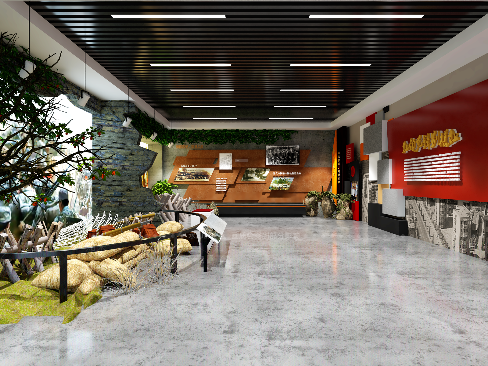 现代党建展厅SU模型下载【ID:1160357076】