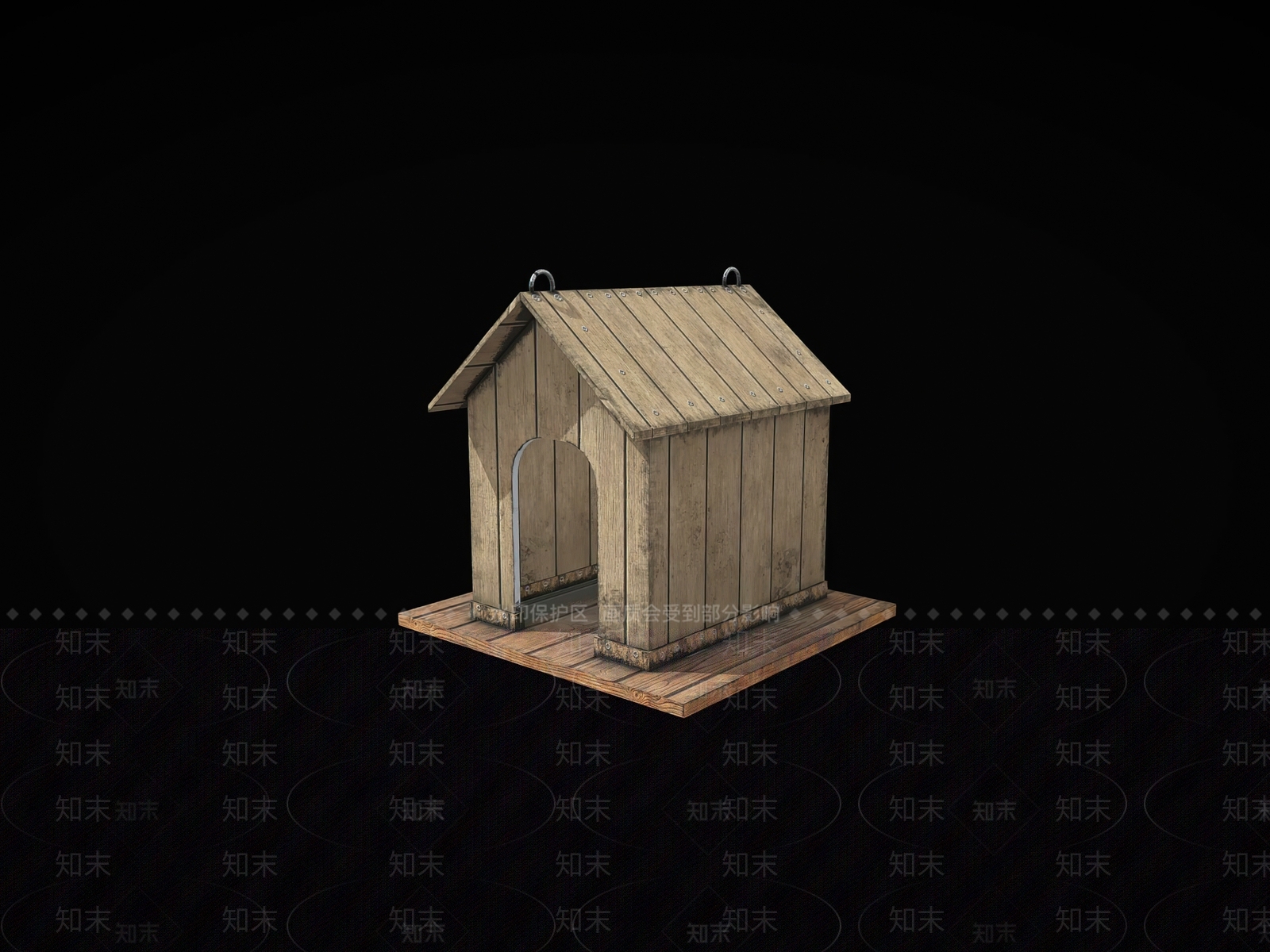 老旧木制狗屋3D模型下载【ID:1160357122】