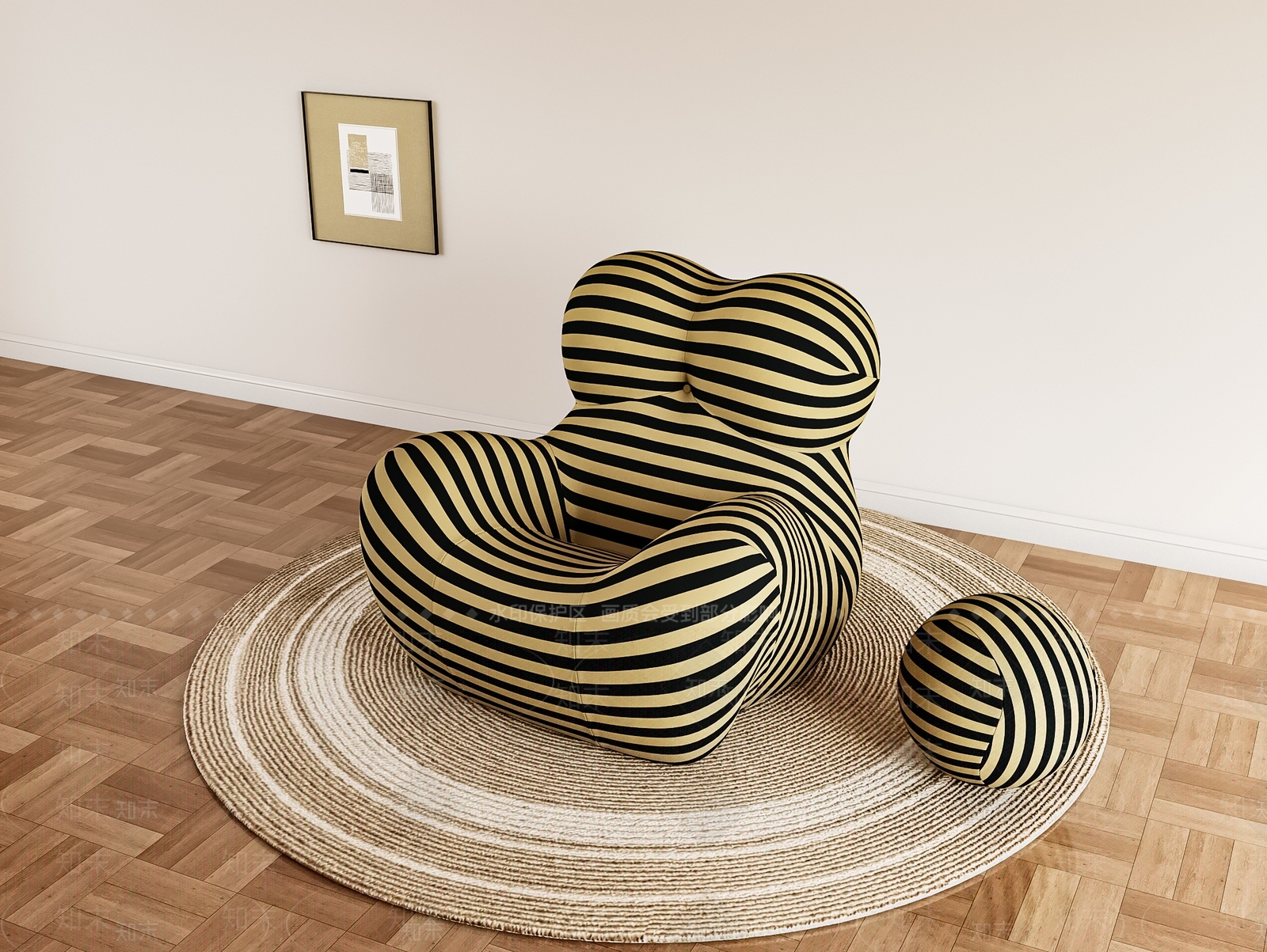 现代懒人沙发3D模型下载【ID:1160360970】