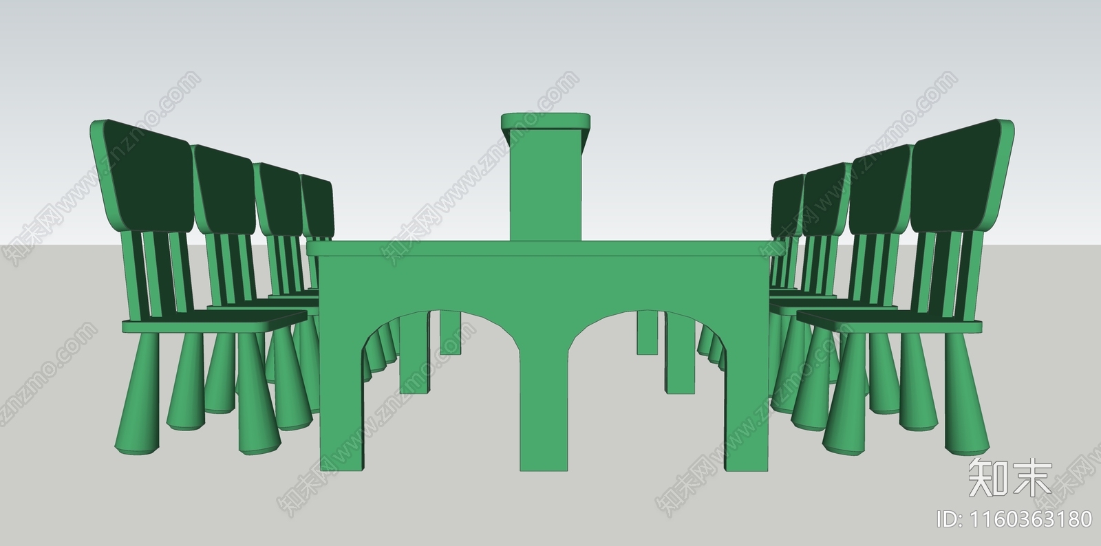 现代儿童桌椅SU模型下载【ID:1160363180】