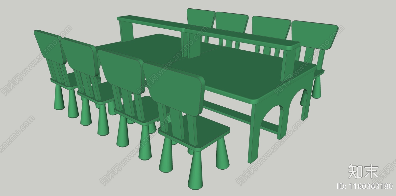 现代儿童桌椅SU模型下载【ID:1160363180】