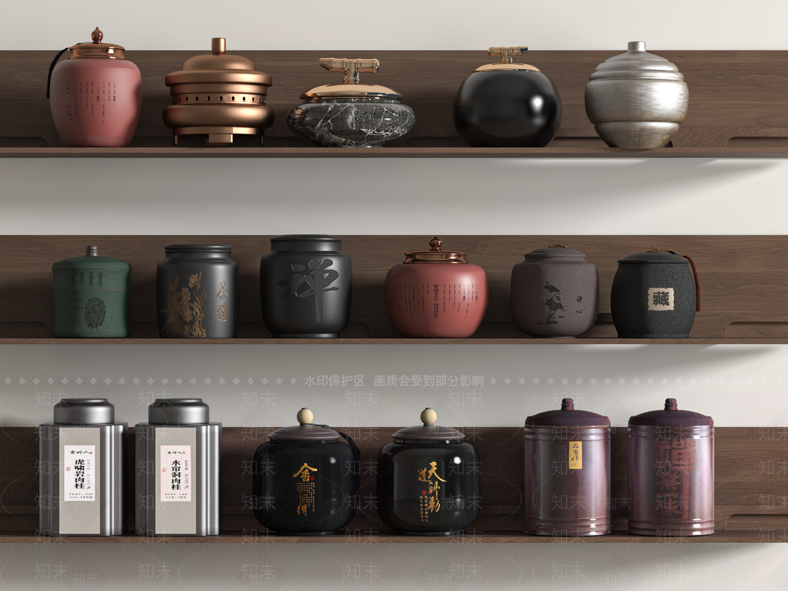 新中式茶具3D模型下载【ID:1160365002】