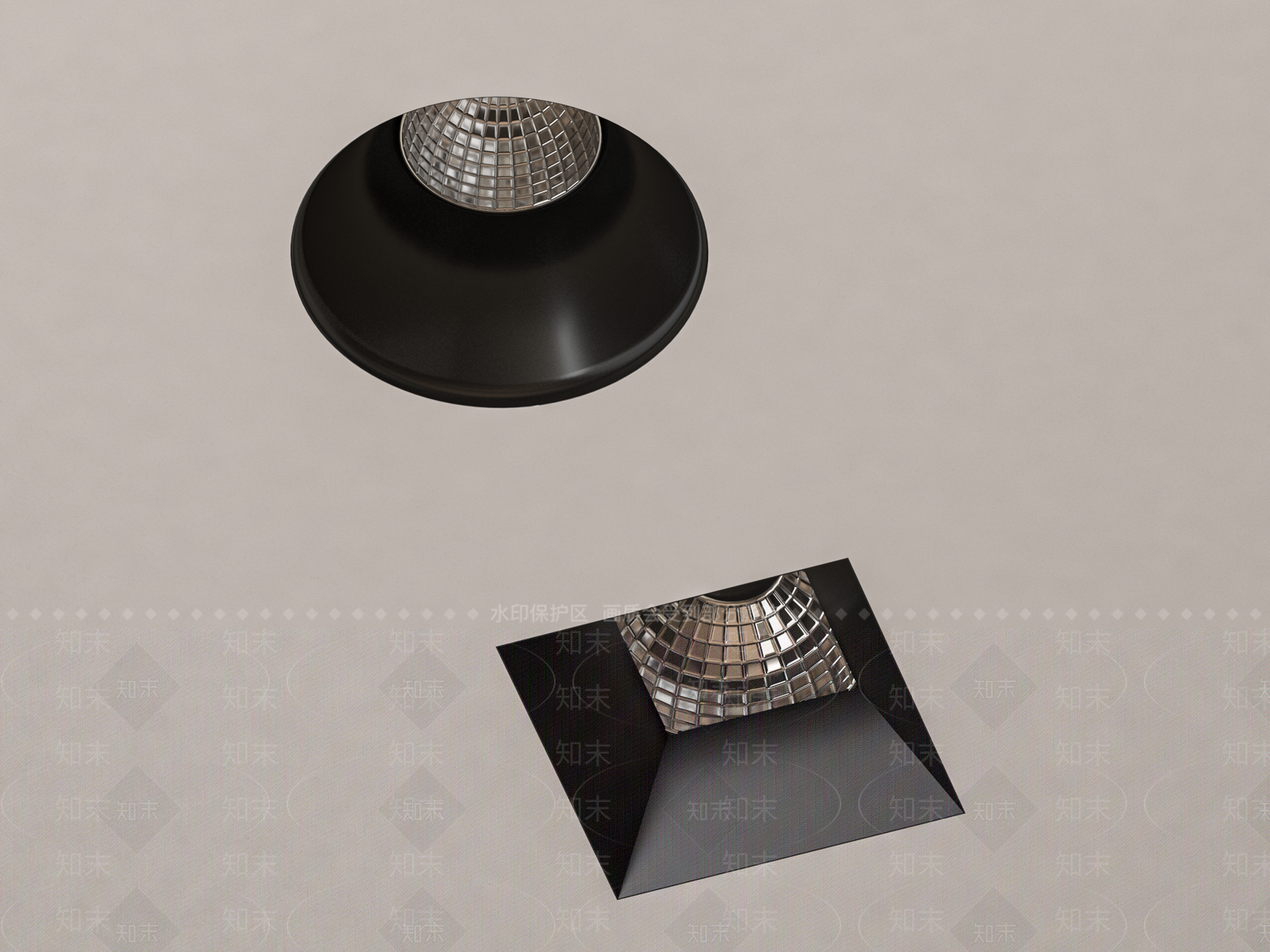 现代暗藏筒灯射灯3D模型下载【ID:1160365198】