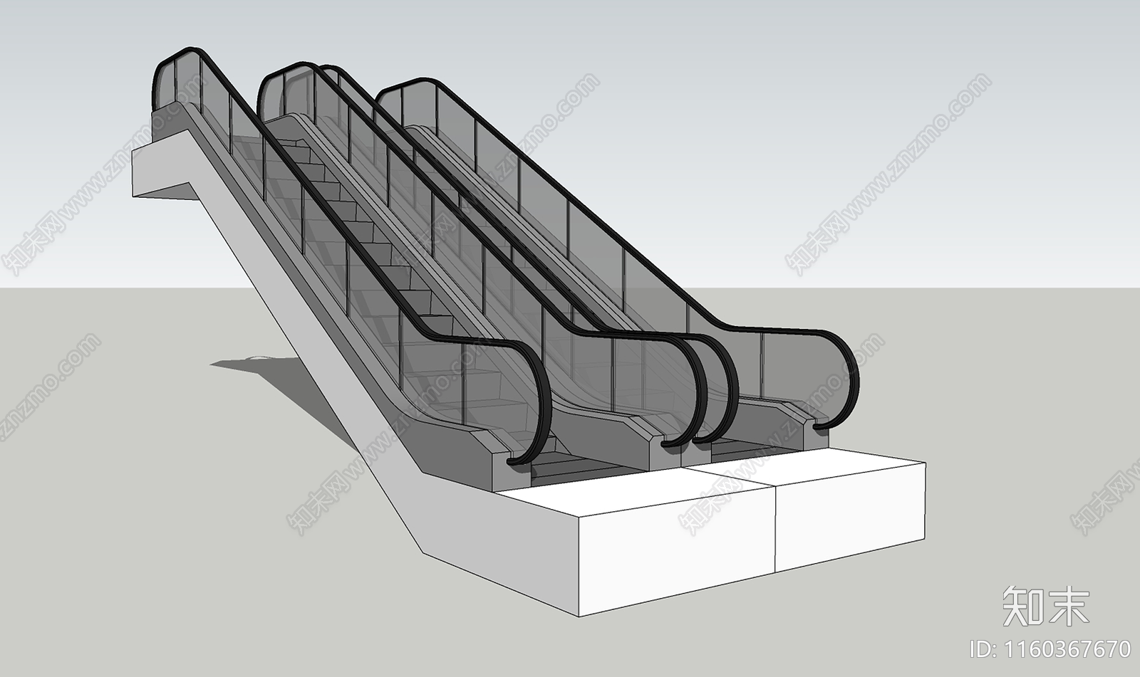 现代自动扶梯SU模型下载【ID:1160367670】