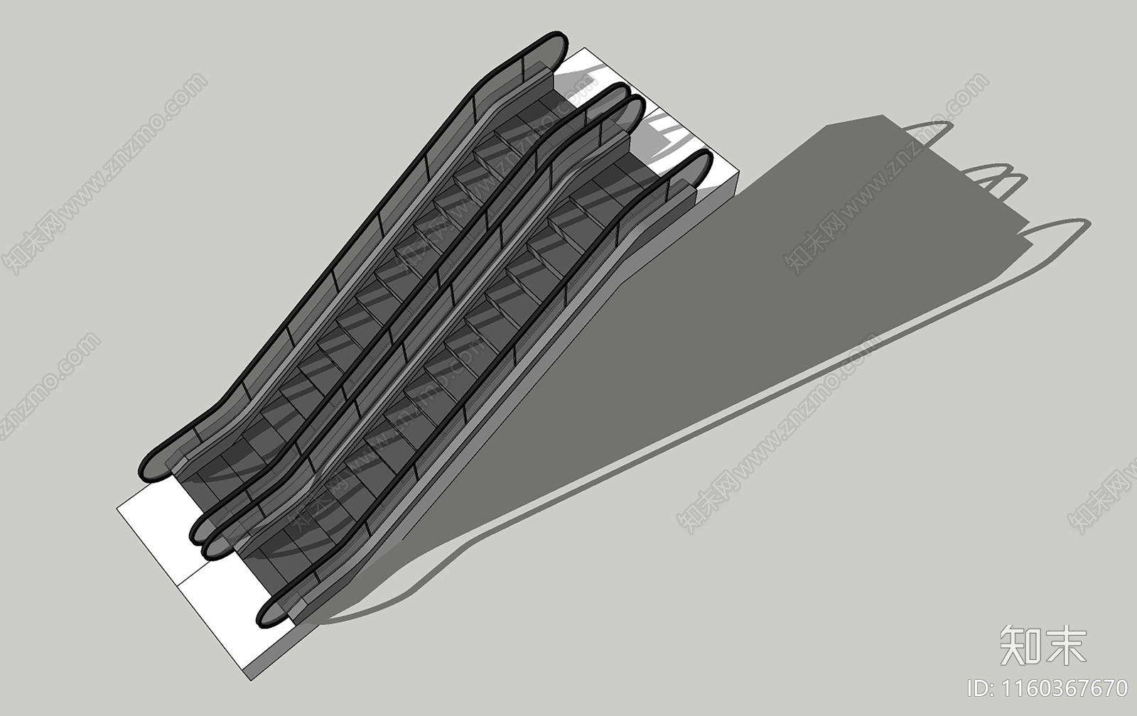 现代自动扶梯SU模型下载【ID:1160367670】