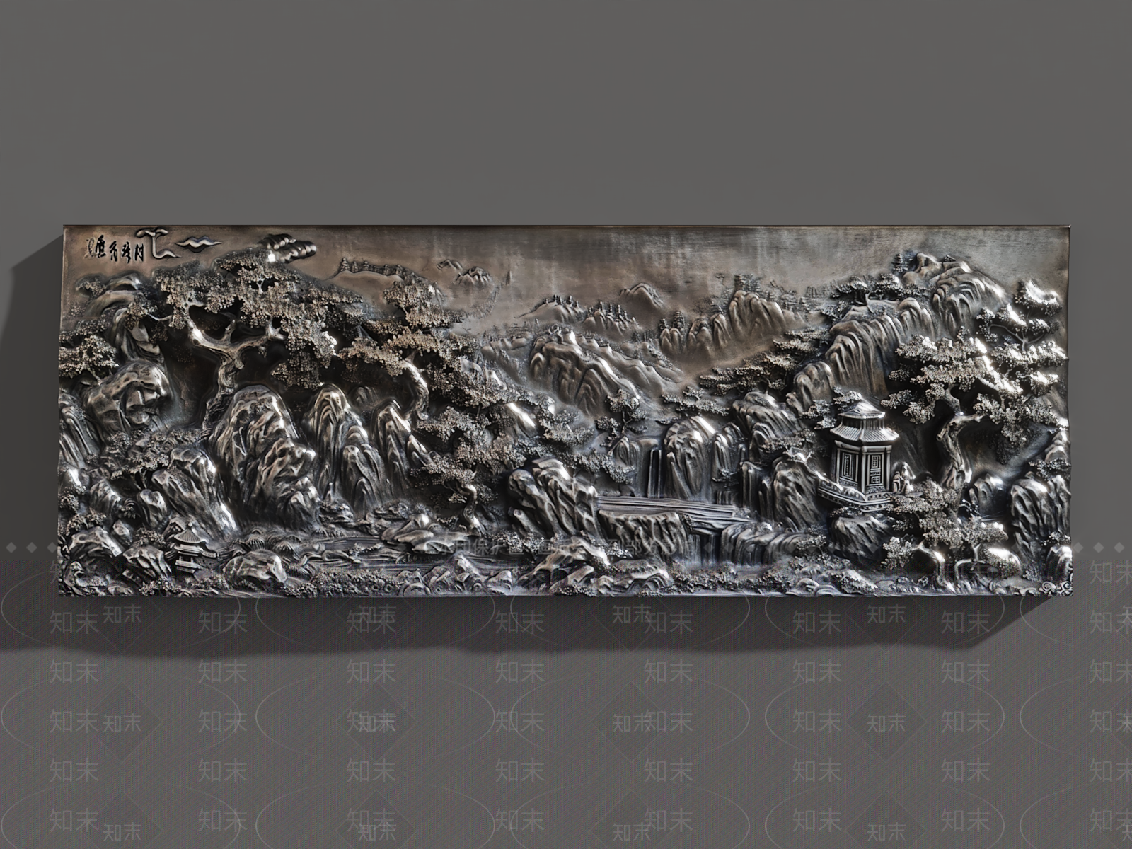 欧式古典铁艺浮雕壁画3D模型下载【ID:1160370796】