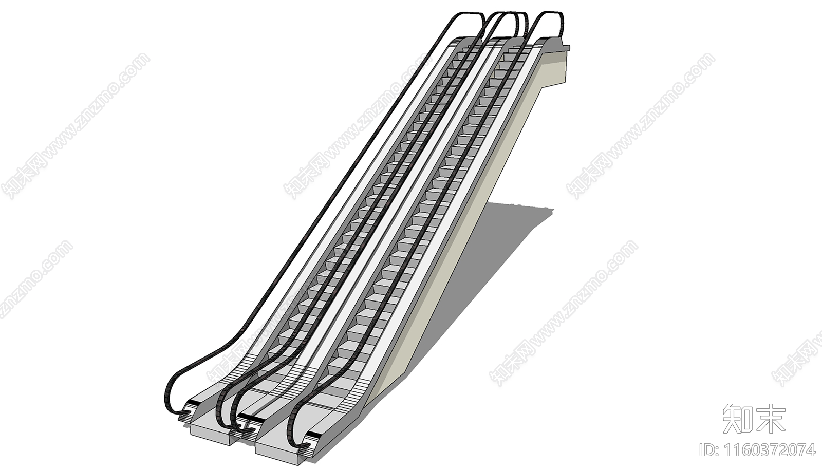 现代平行扶梯SU模型下载【ID:1160372074】