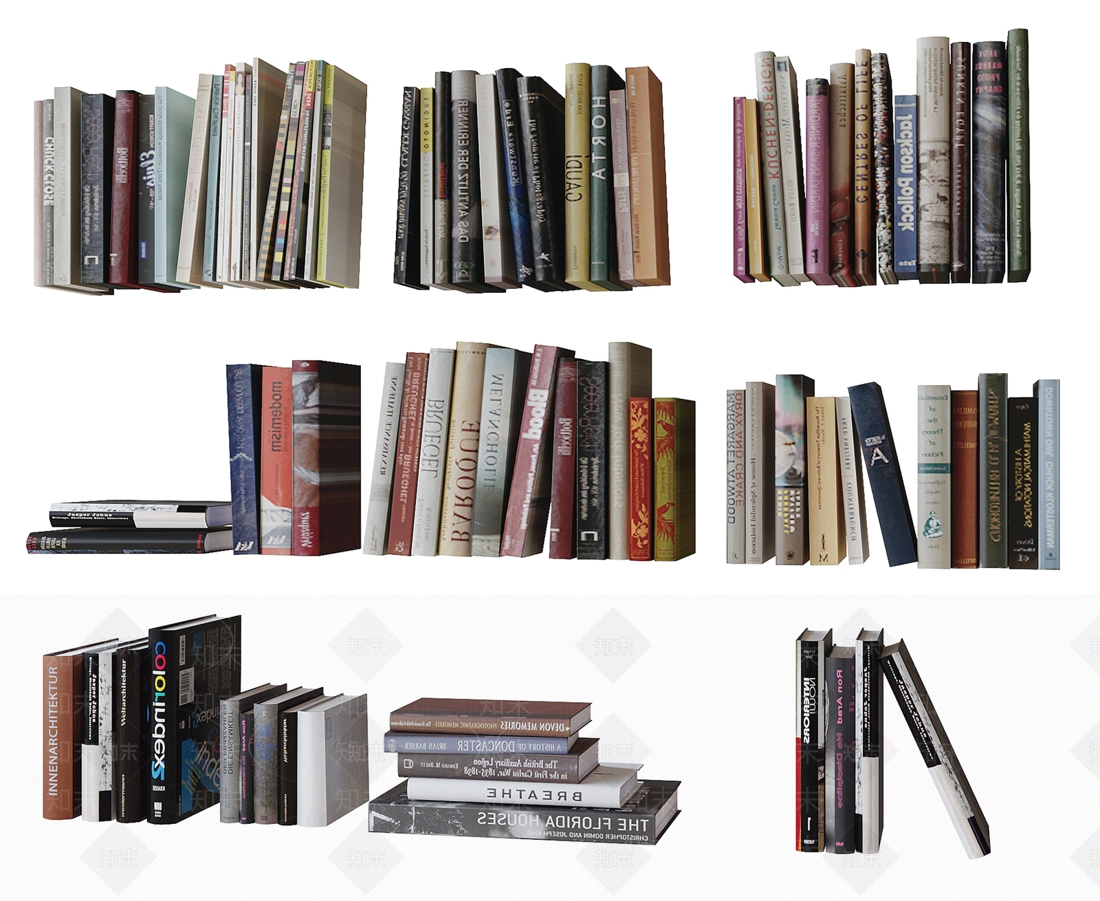 现代书籍书本3D模型下载【ID:1160373072】