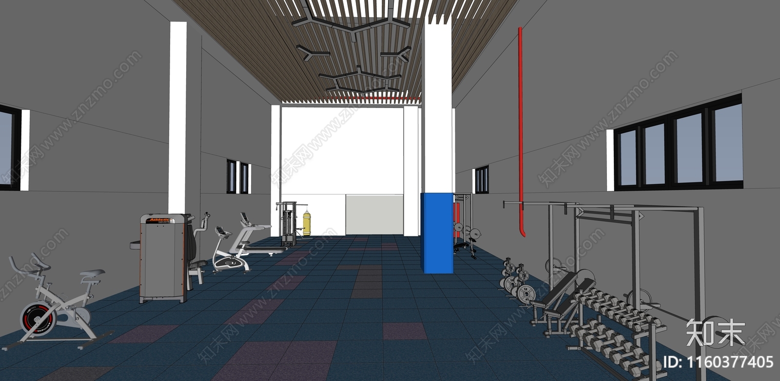 现代室内体育室SU模型下载【ID:1160377405】