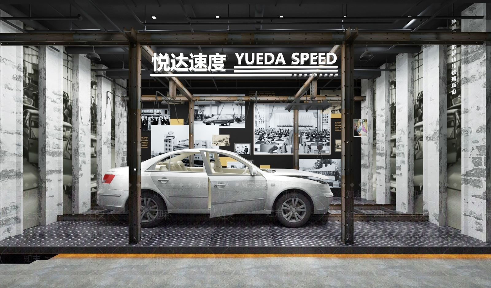 现代汽车速度测试车间SU模型下载【ID:1160379227】