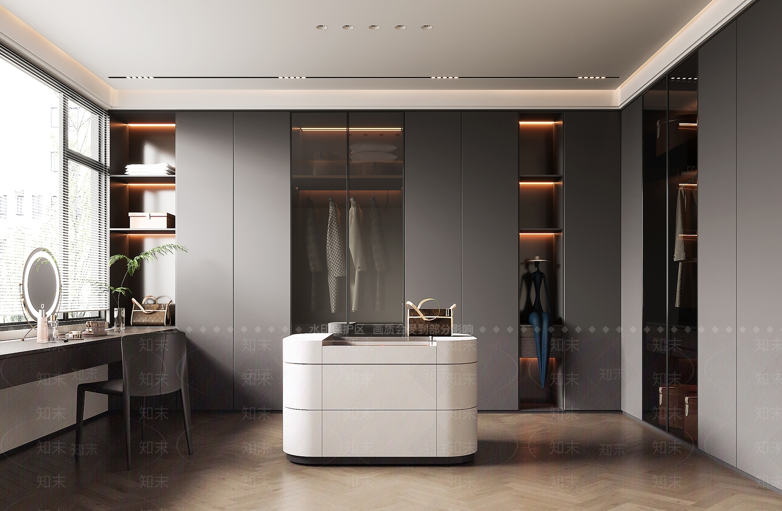 现代意式衣帽间3D模型下载【ID:1160381762】