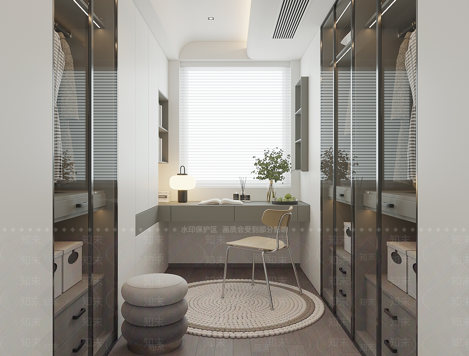 现代衣帽间3D模型下载【ID:1160383479】