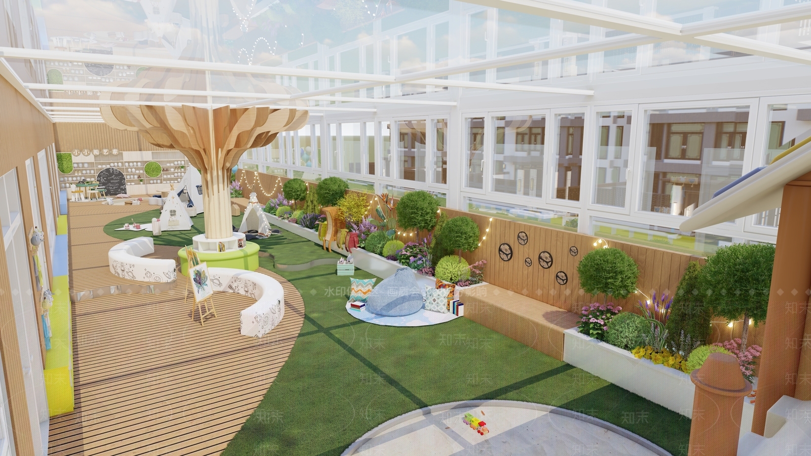 现代幼儿园活动区SU模型下载【ID:1160382996】