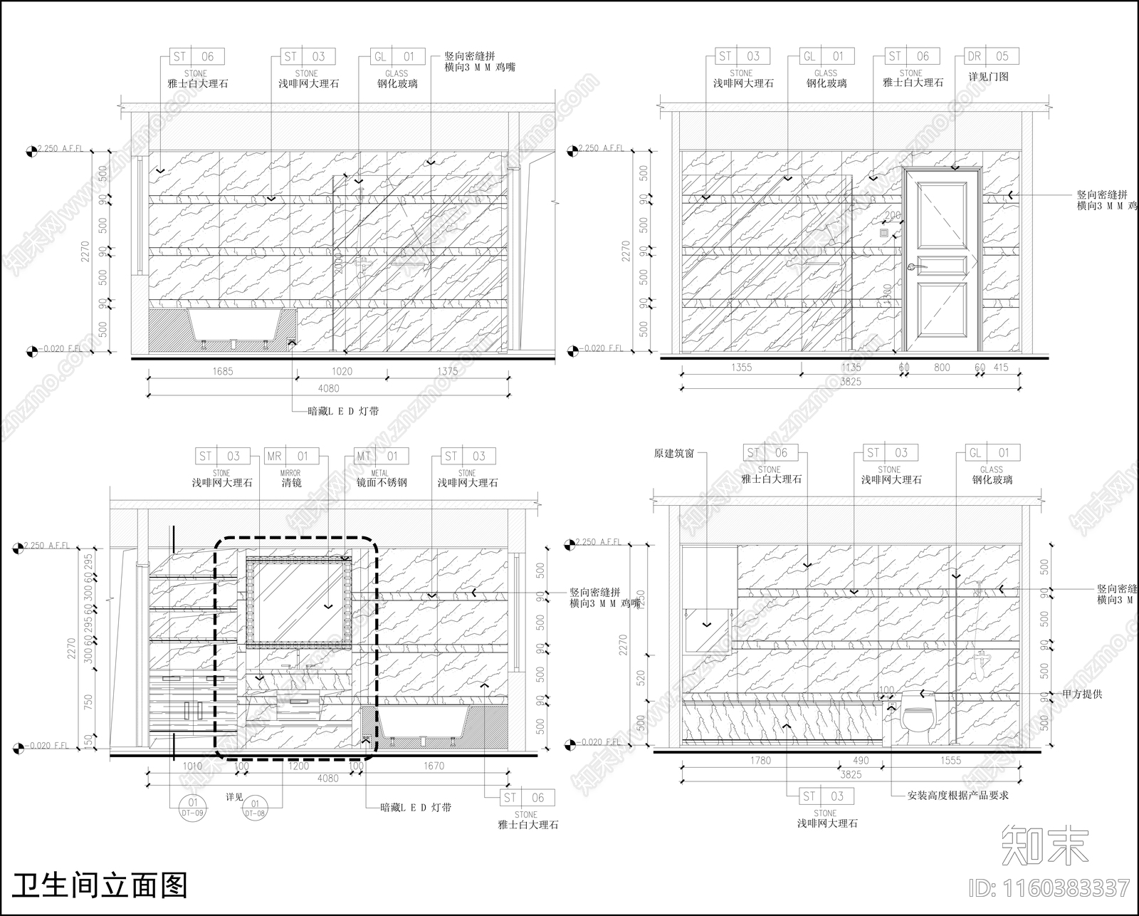 家装卫生间cad施工图下载【ID:1160383337】