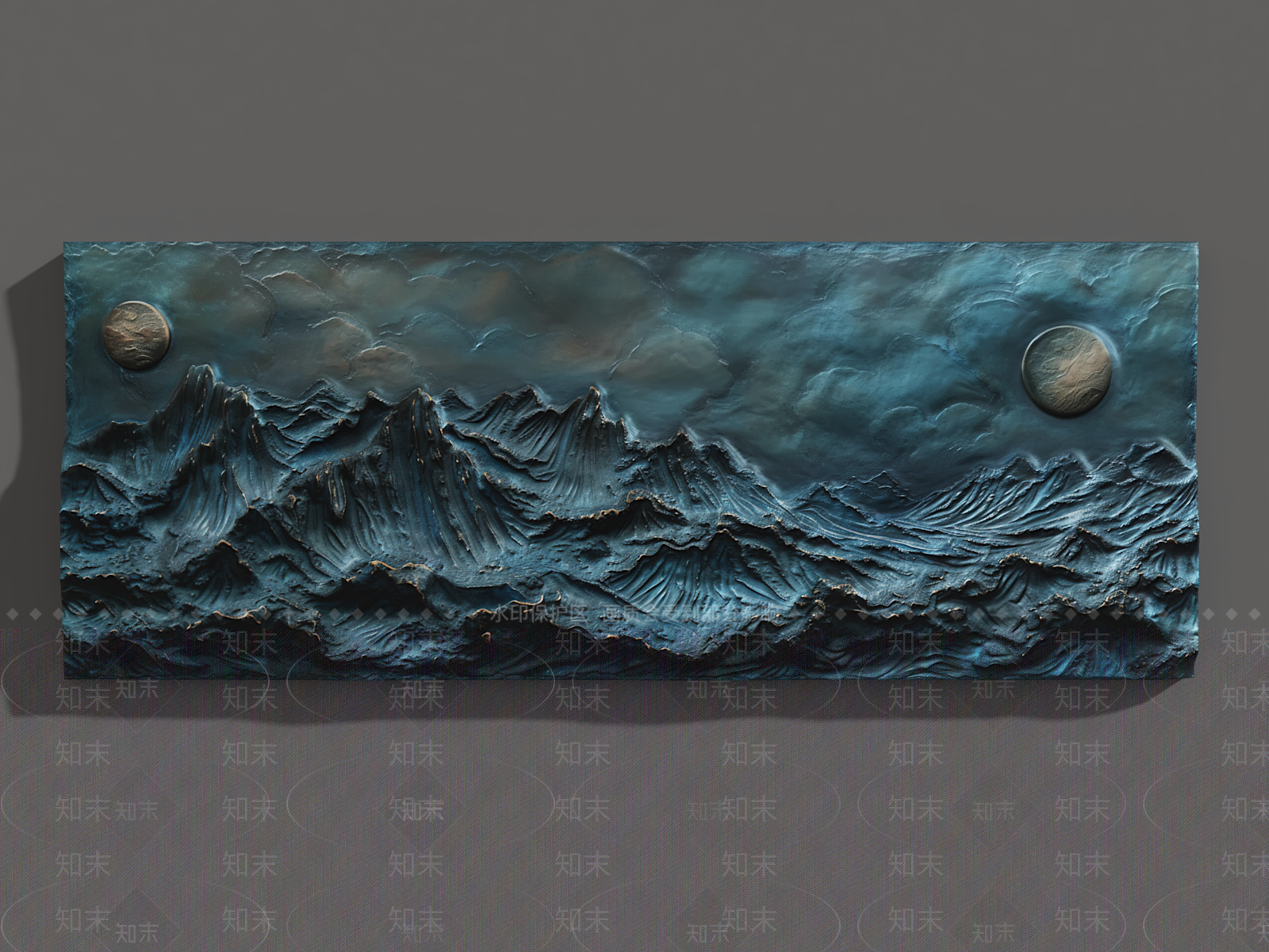 现代金属浮雕壁画3D模型下载【ID:1160387102】