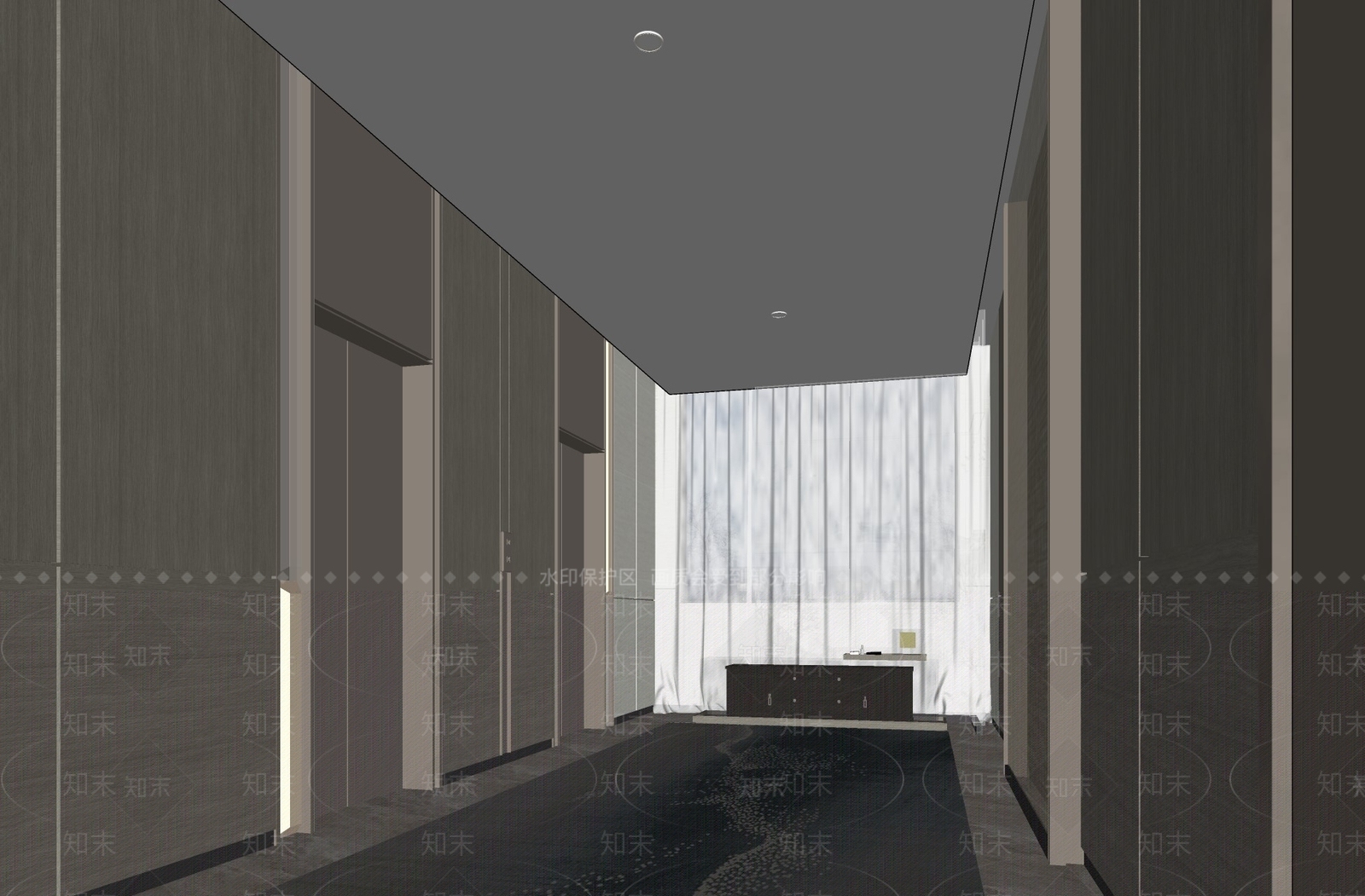 现代楼梯间SU模型下载【ID:1160387476】