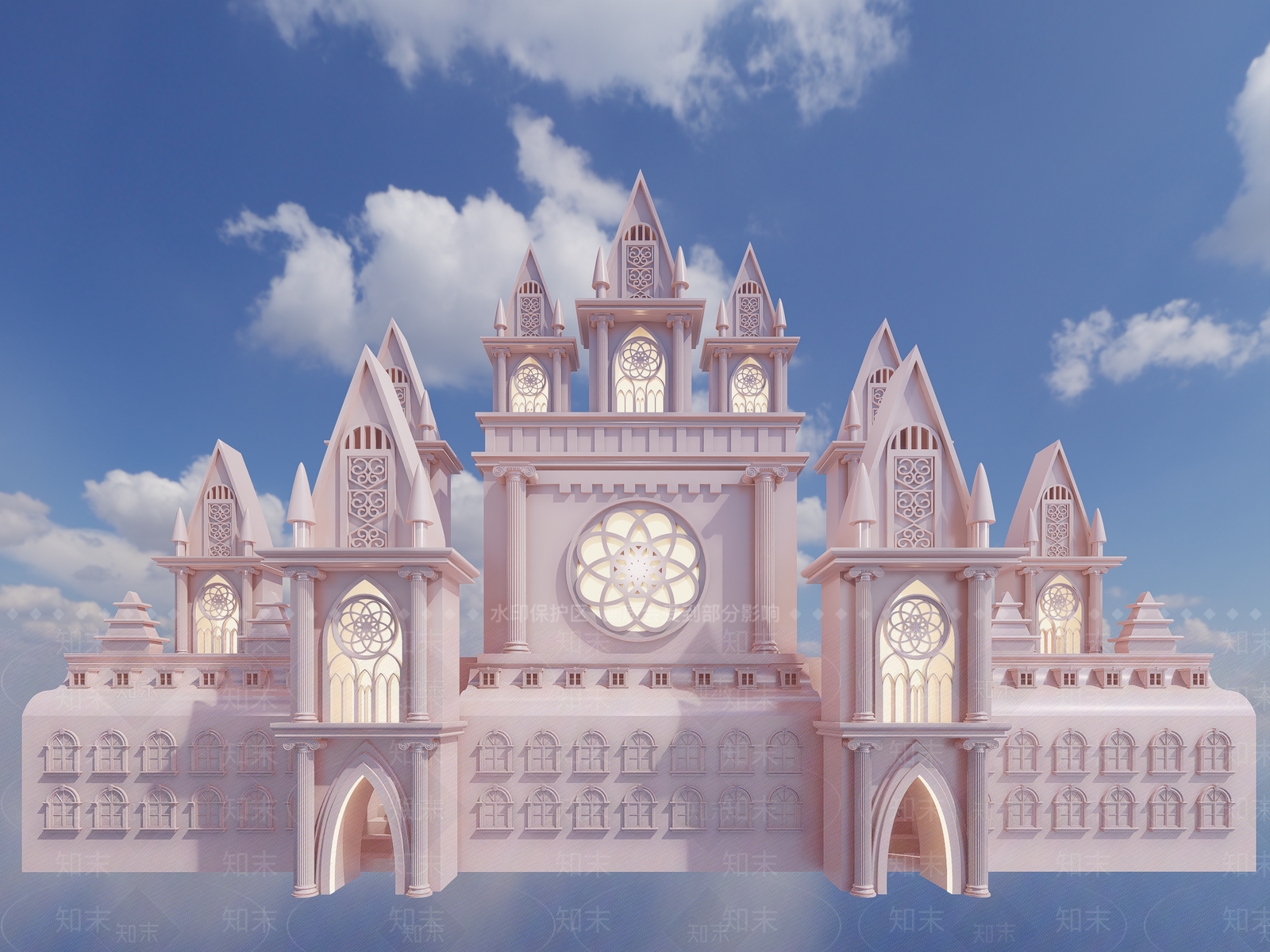 欧式城堡婚礼美陈SU模型下载【ID:1160399657】