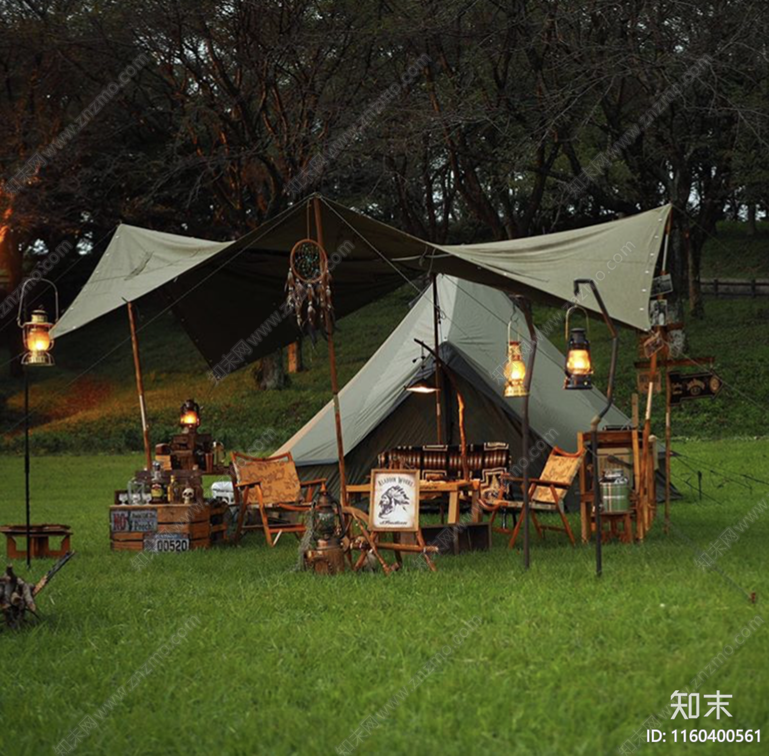 帐篷详图及露营地平面施工图下载【ID:1160400561】