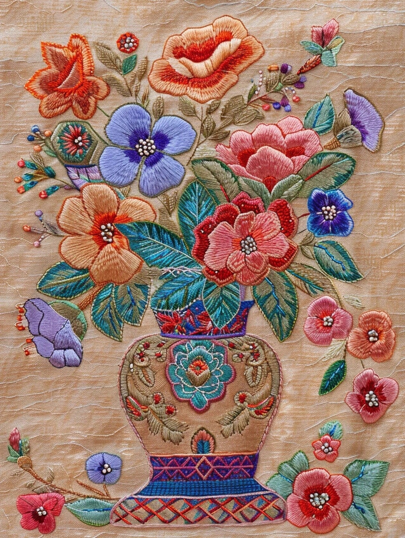 刺绣花瓶贴图下载【ID:1160406829】