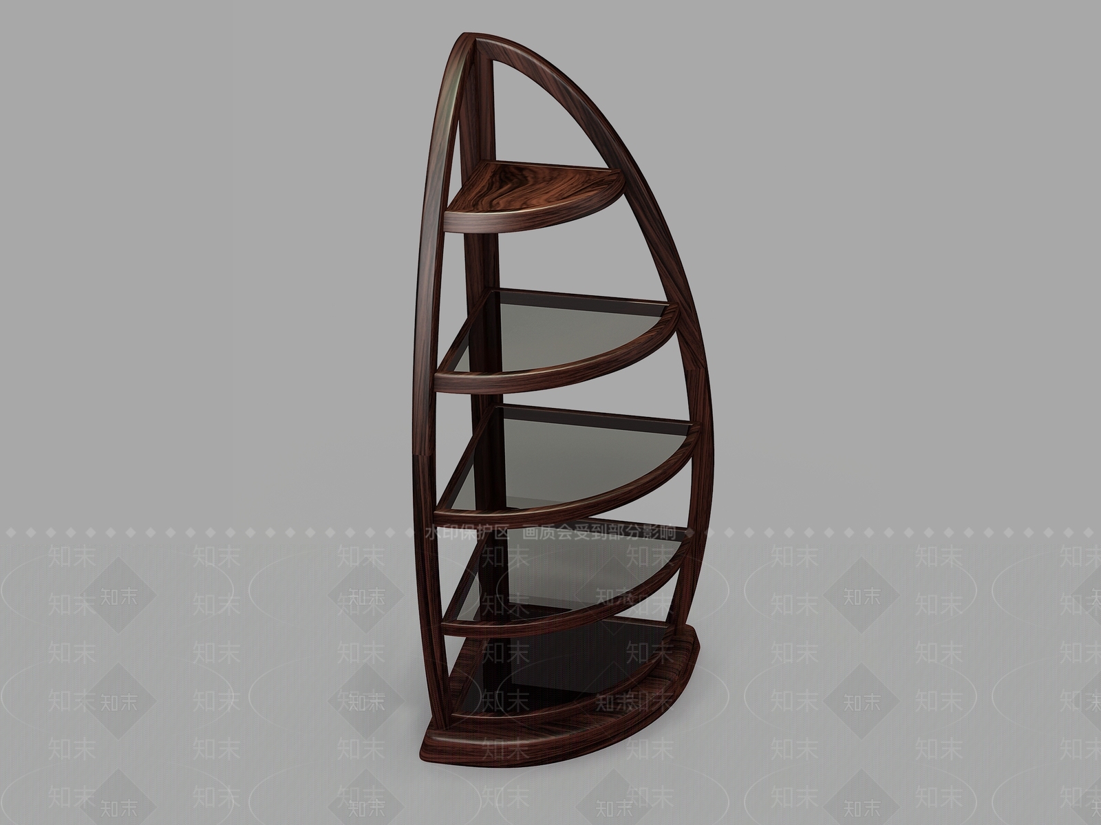 现代实木展示架3D模型下载【ID:1160411056】