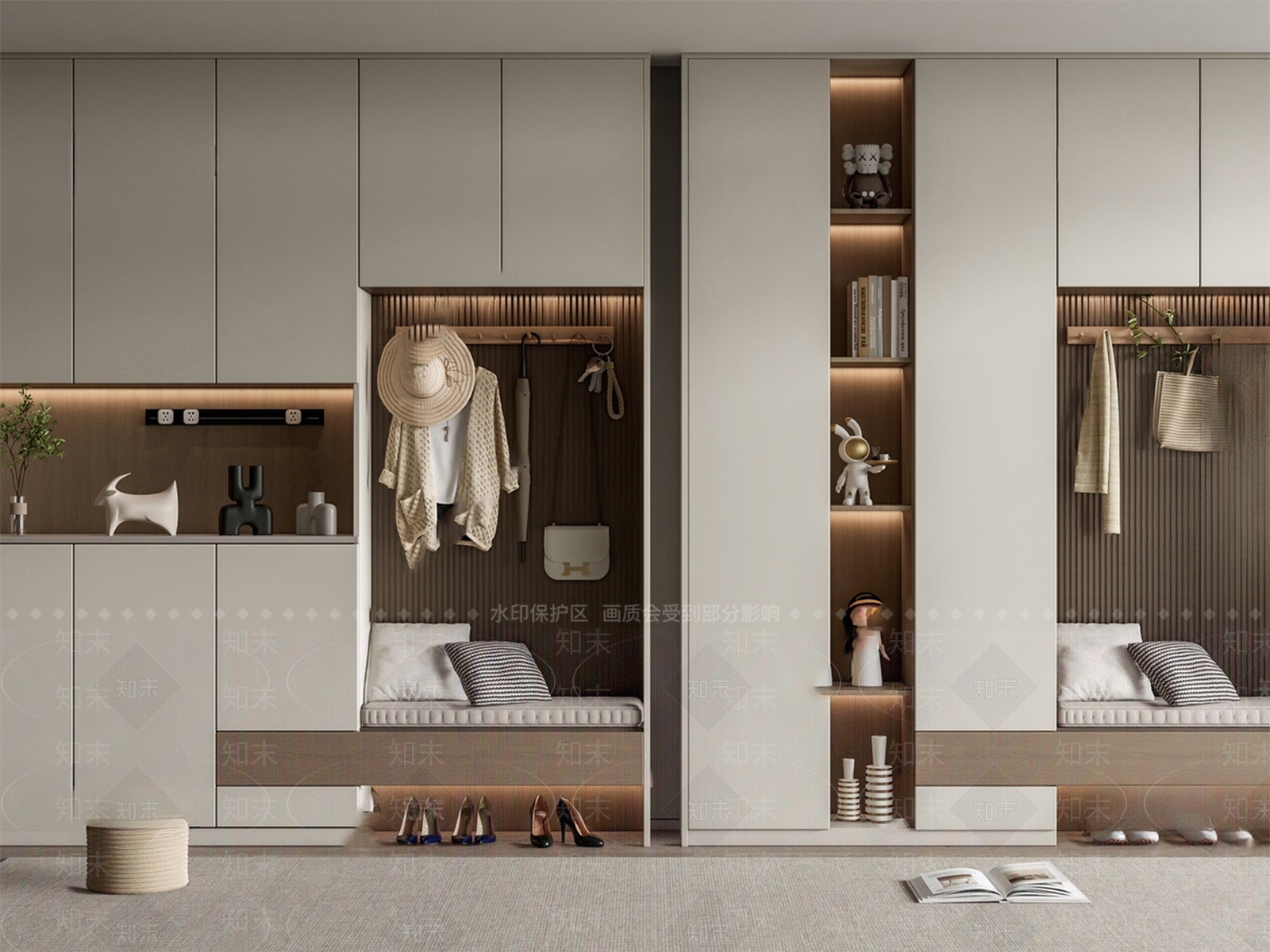 现代家装风格玄关鞋柜SU模型下载【ID:1160411326】