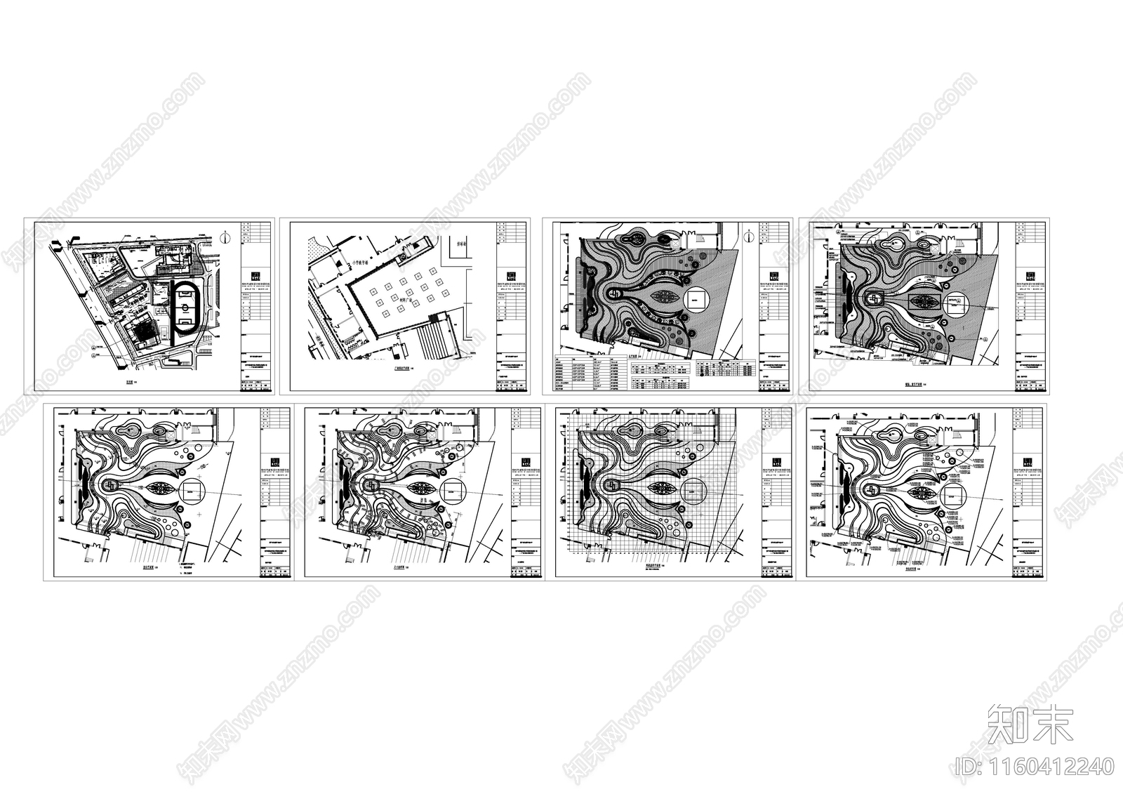 1套小学景cad施工图下载【ID:1160412240】