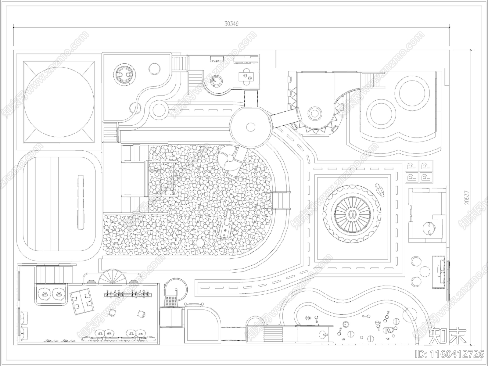 儿童乐园平面图施工图下载【ID:1160412726】