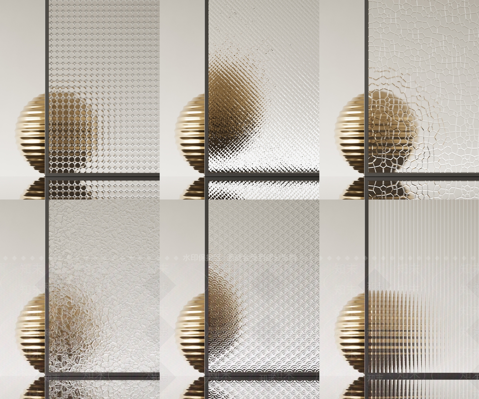 现代玻璃屏风隔断SU模型下载【ID:1160420834】