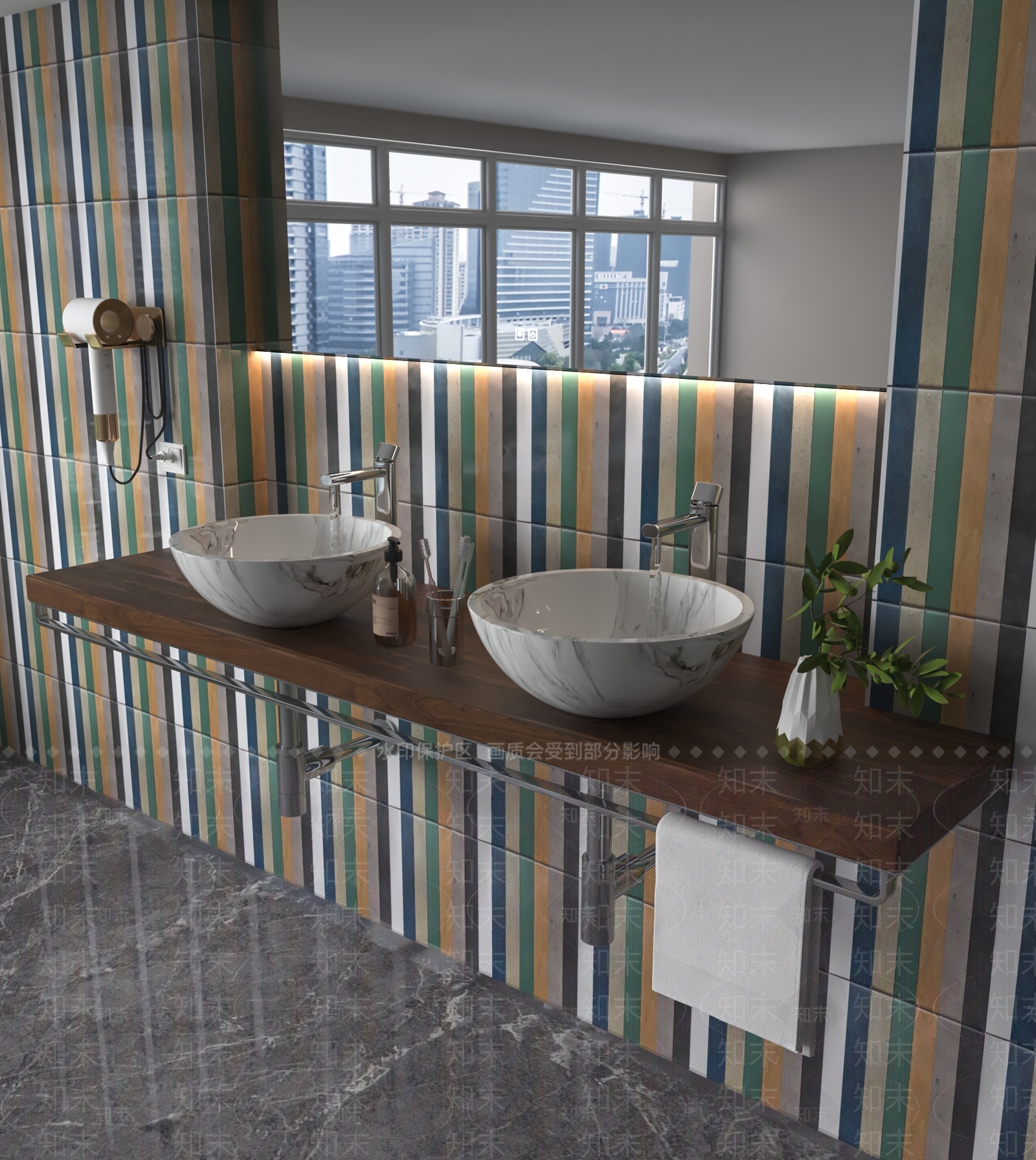 现代洗手台3D模型下载【ID:1160422601】
