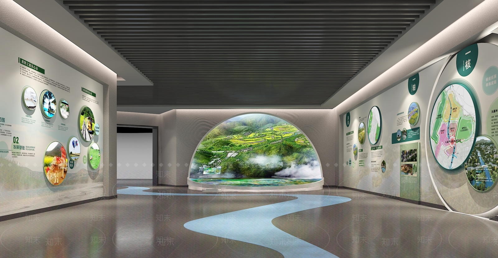 现代绿色生态展厅SU模型下载【ID:1160426591】