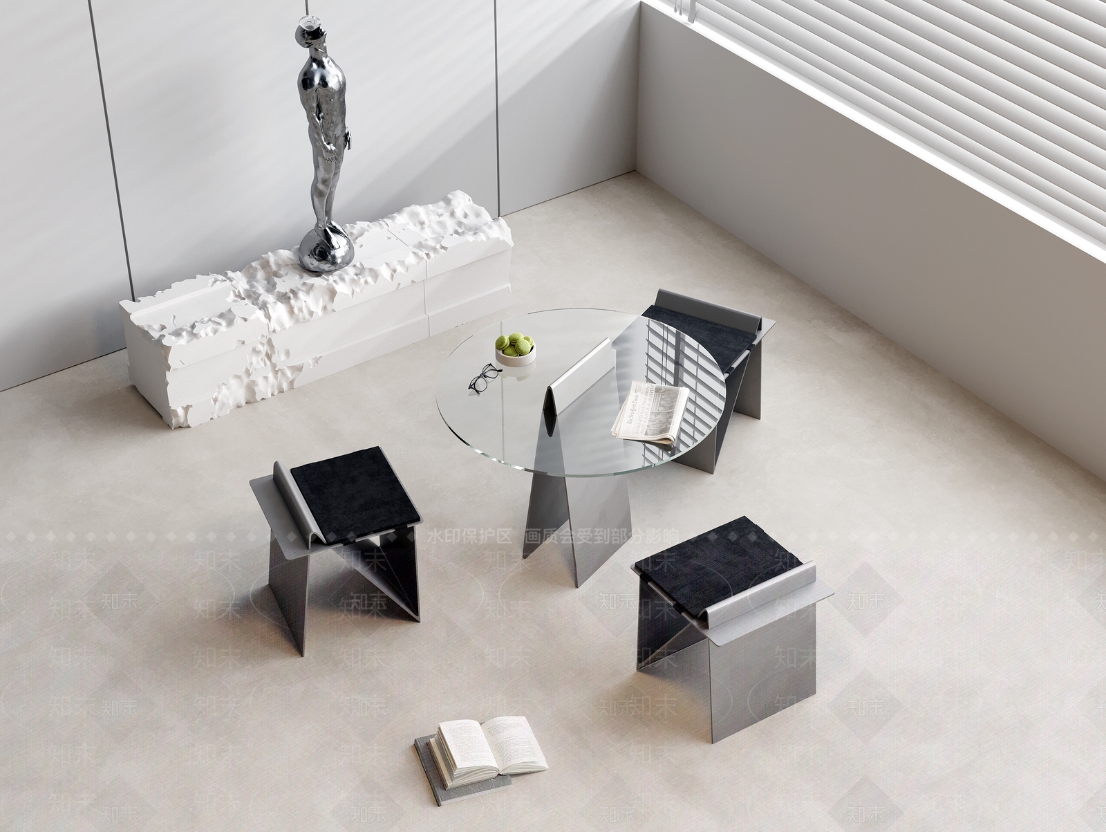 现代休闲桌椅组合3D模型下载【ID:1160428321】