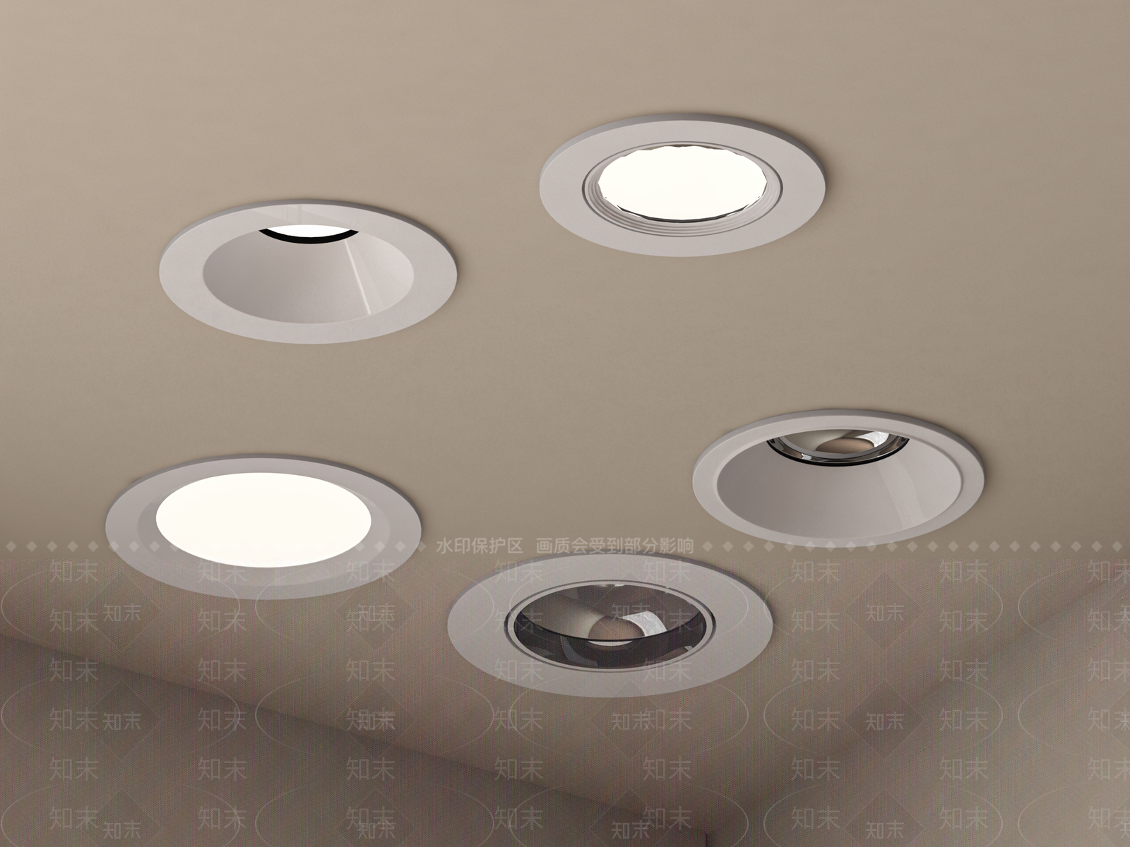 现代筒灯3D模型下载【ID:1160433994】